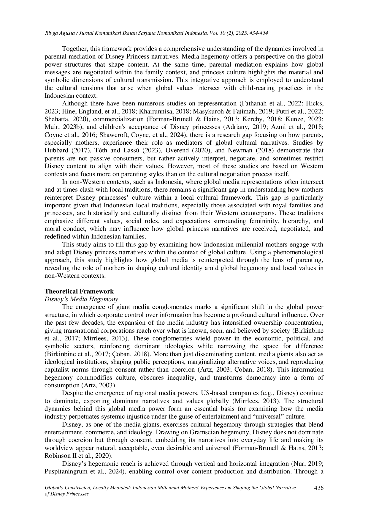 JURIS Globally Constructed Locally Mediated Indonesian Millennial Mothers Experiences in Shaping the Global Narrative of Disney Princesses