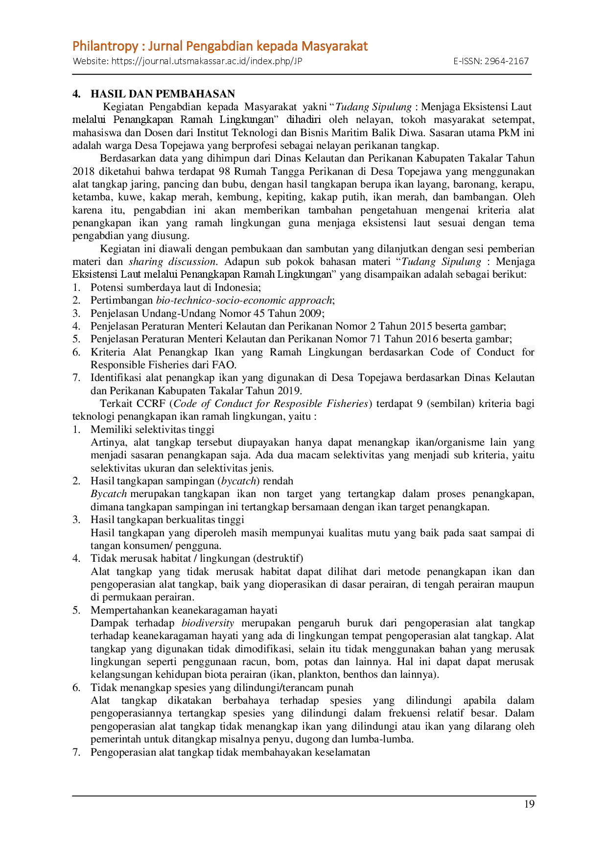 juris Tudang Sipulung Menjaga Eksistensi Laut melalui Penangkapan Ramah Lingkungan