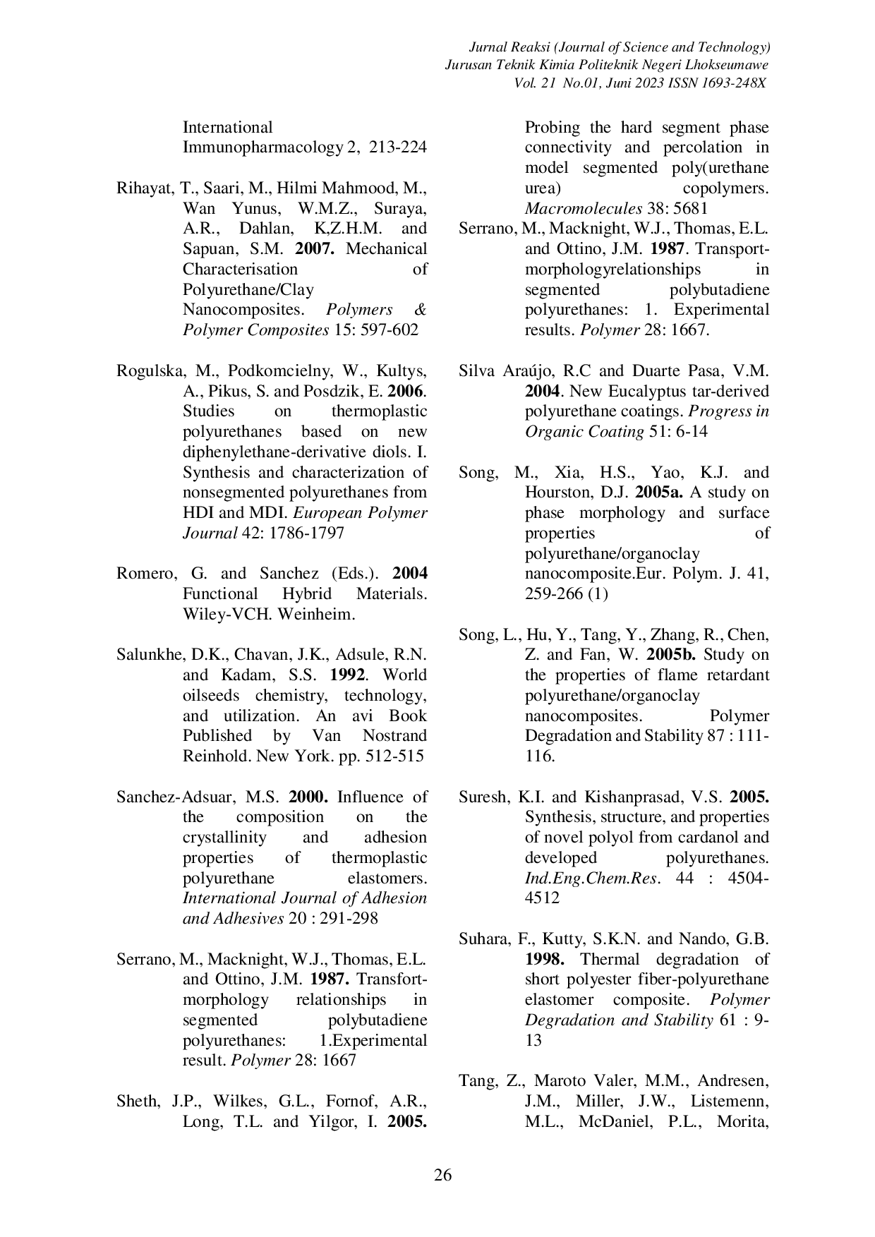 JURIS Development Of Polyurethane Clay Nanocomposites Based On Palm Oil Polyol