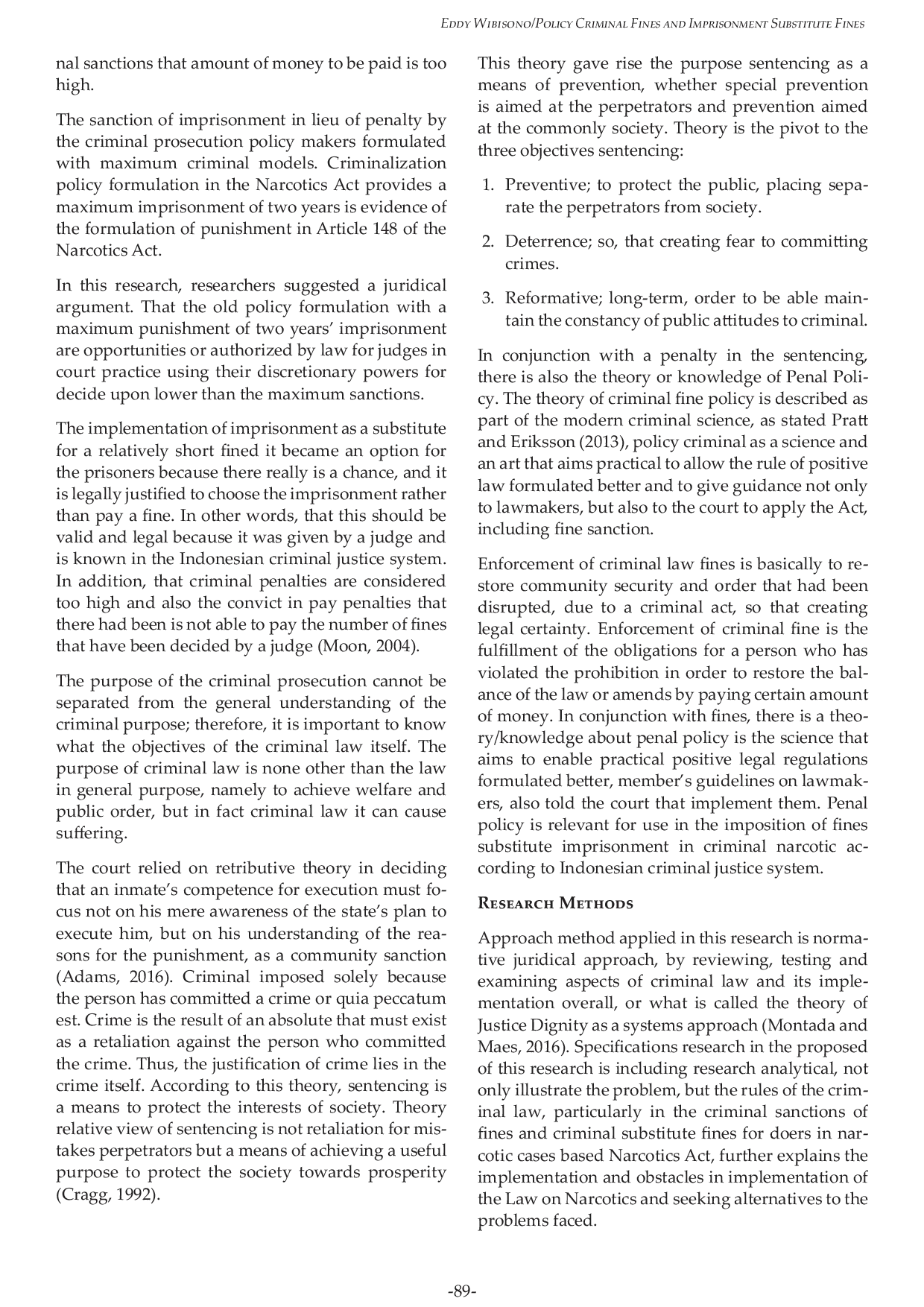 JURIS Policy Criminal Fines and Imprisonment Substitute Fines