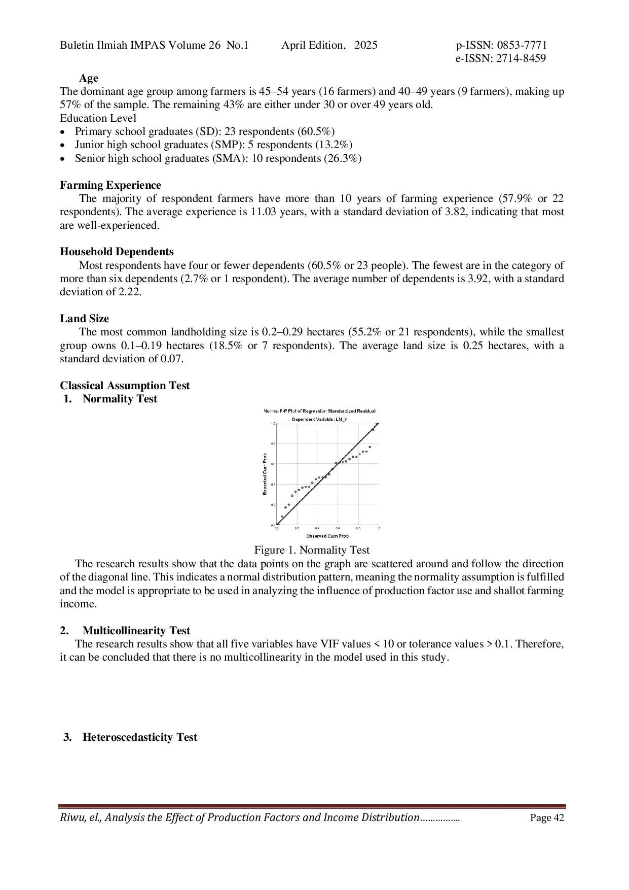 JURIS Analisis Pengaruh Penggunaan Faktor Produksi Terhadap Pendapatan Usaha Tanah Bawang Di Desa Sumlili Kecamatan Kupang Barat Kabupaten Kupang