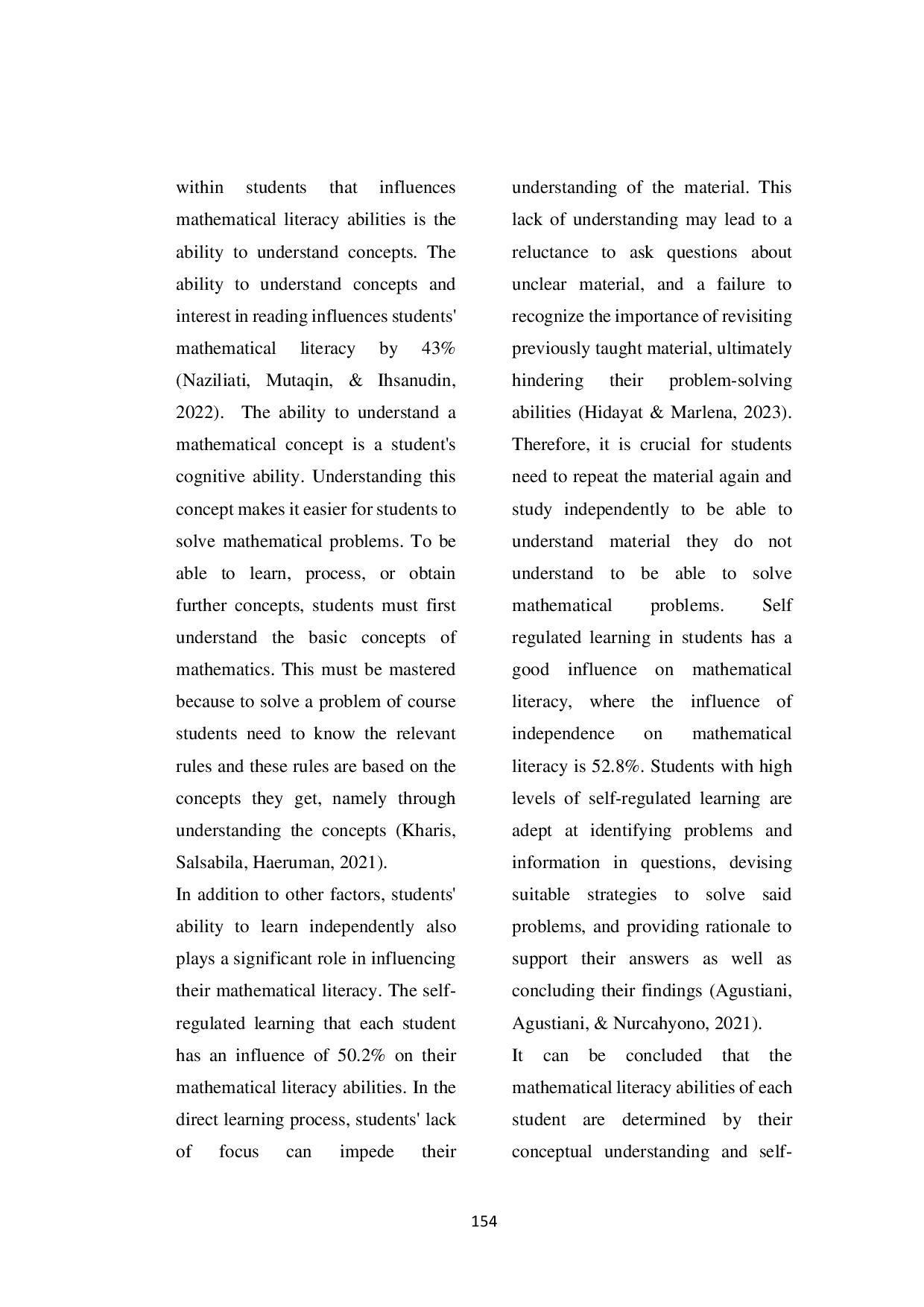 JURIS The Influence of Conceptual Understanding of Mathematics and Self Regulated Learning on Literacy Mathematical at Junior High School Students in the Regency Tangerang
