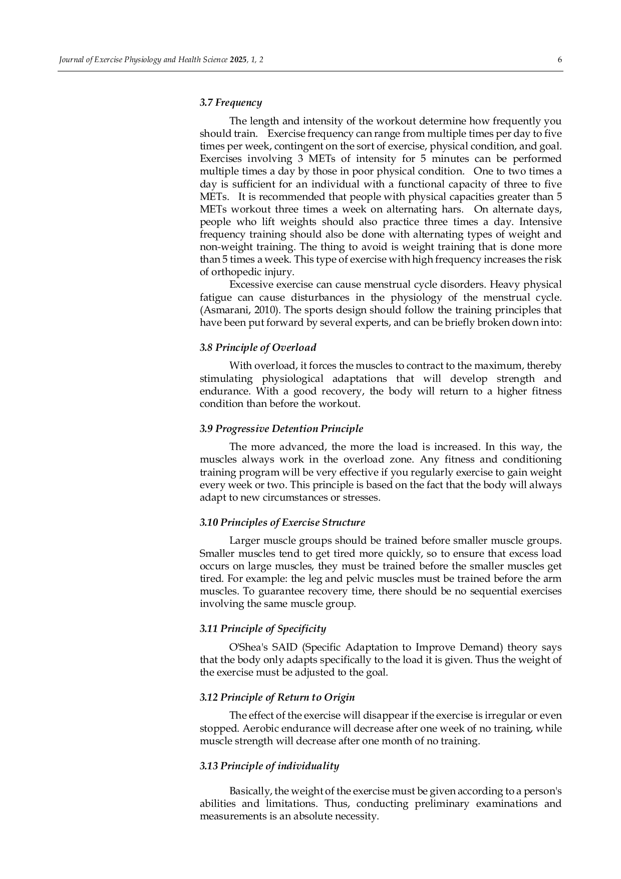 JURIS Physiology In Sports Achievement Literature Review