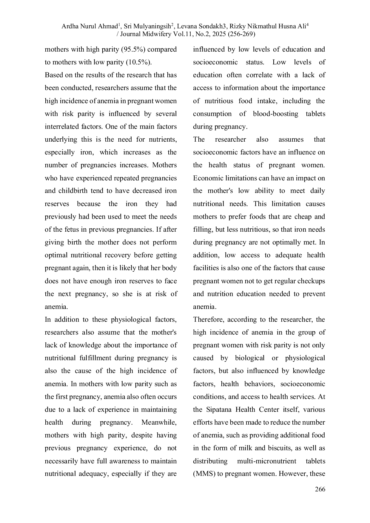 JURIS The Relationship between Age and Parity in Pregnancy to the Incidence of Anemia in the Working Area of the Sipatana Health Center