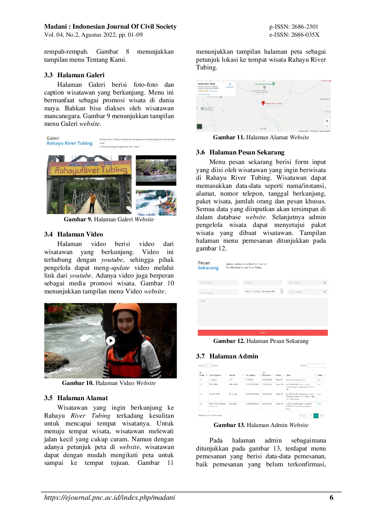 JURIS Implementasi Website Rahayu River Tubing sebagai Media Promosi dan Reservasi bagi Wisatawan