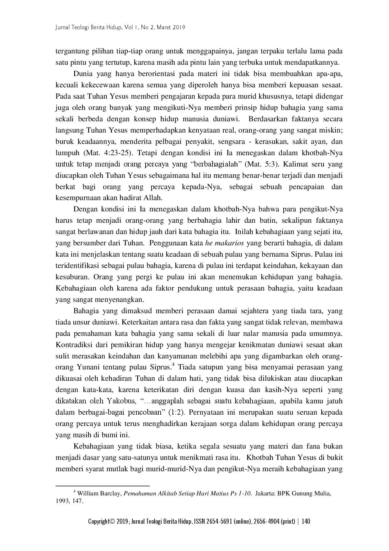 juris Kajian Teologis Konsep Kebahagiaan Menurut Matius 5 3