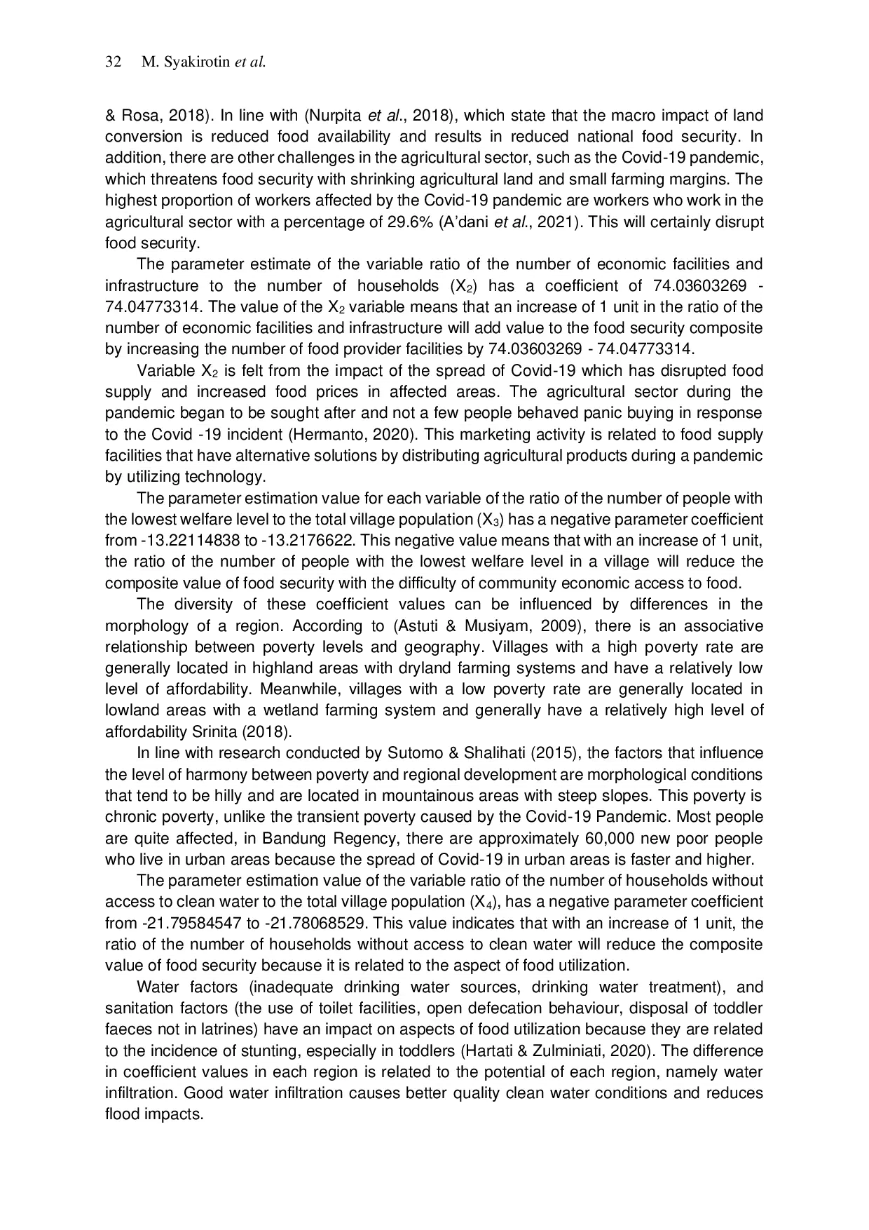 JURIS Geographically Weighted Regression GWR Model of Bandung Regency Food Security during the Covid 19 Pandemic