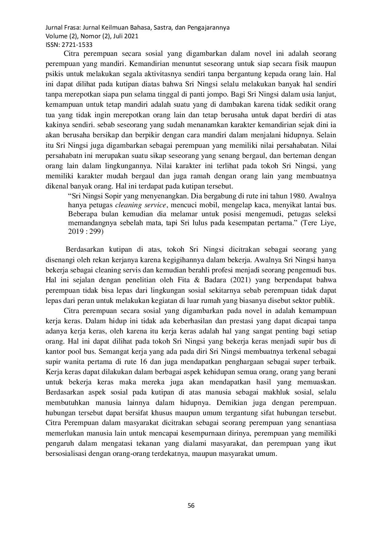 JURIS Citra Perempuan Dalam Novel Tentang Kamu Karya Tere Liye