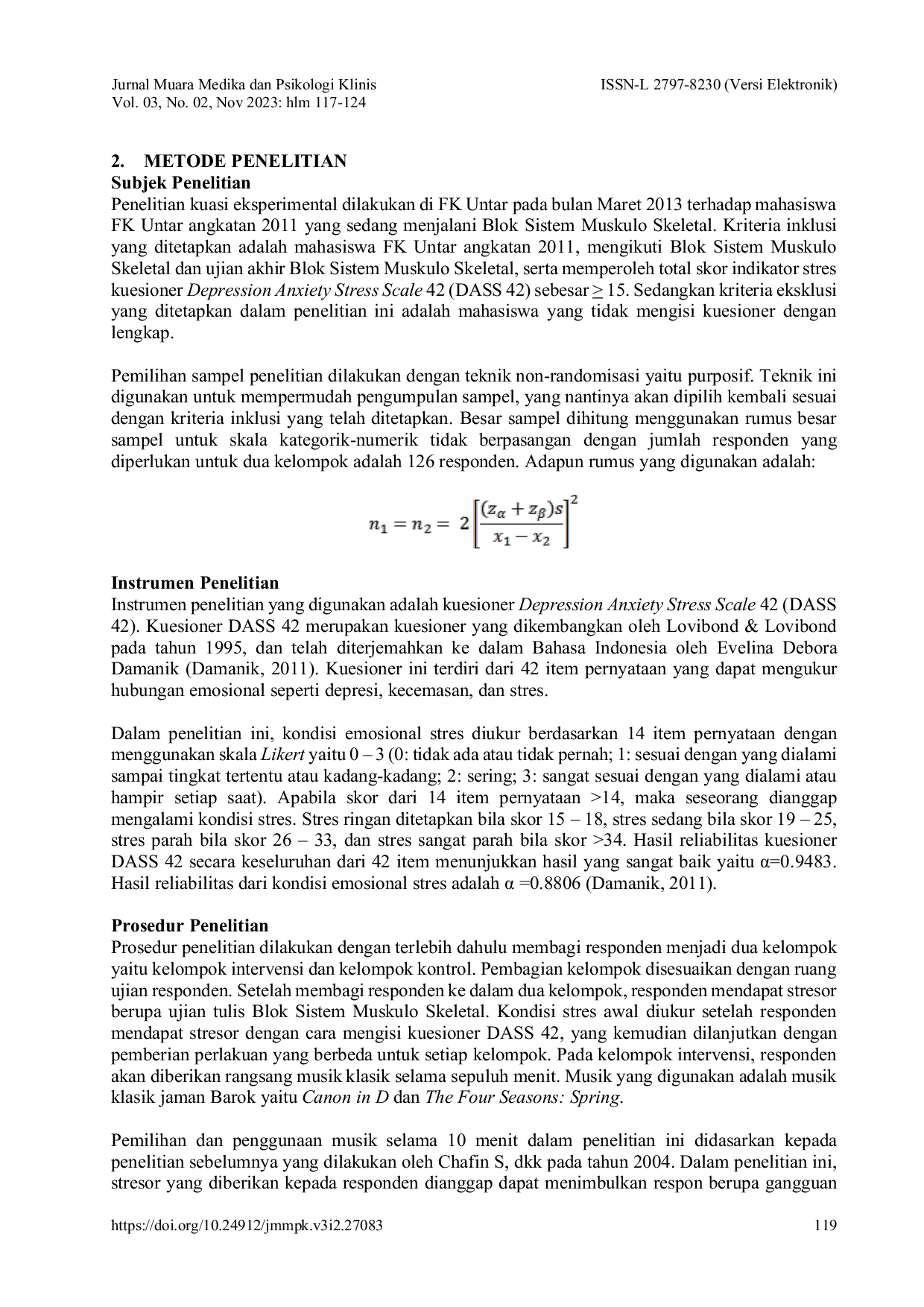 JURIS Pengaruh Musik Klasik Terhadap Penurunan Kondisi Stres pada Mahasiswa Fakultas Kedokteran Untar