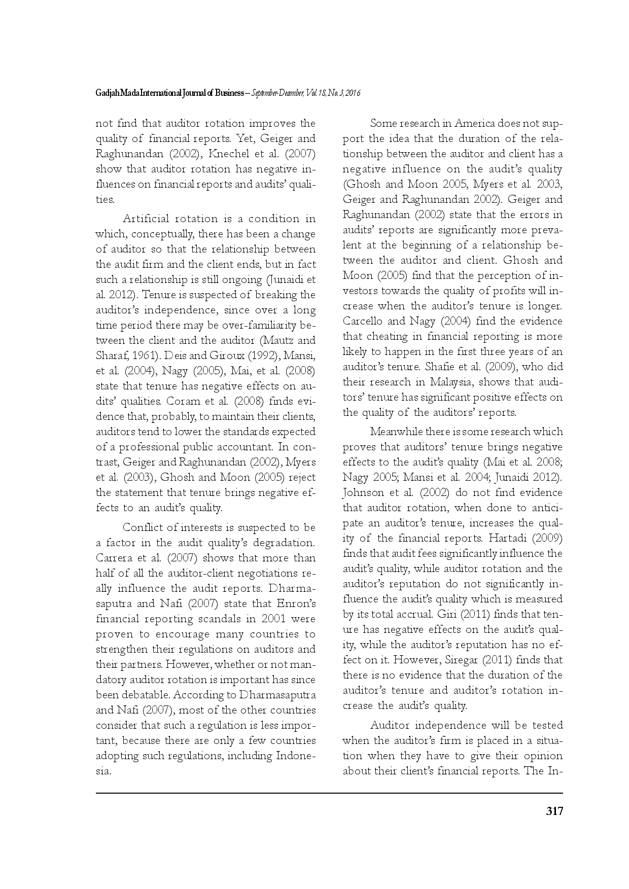 juris Does Auditor Rotation Increase Auditor Independence