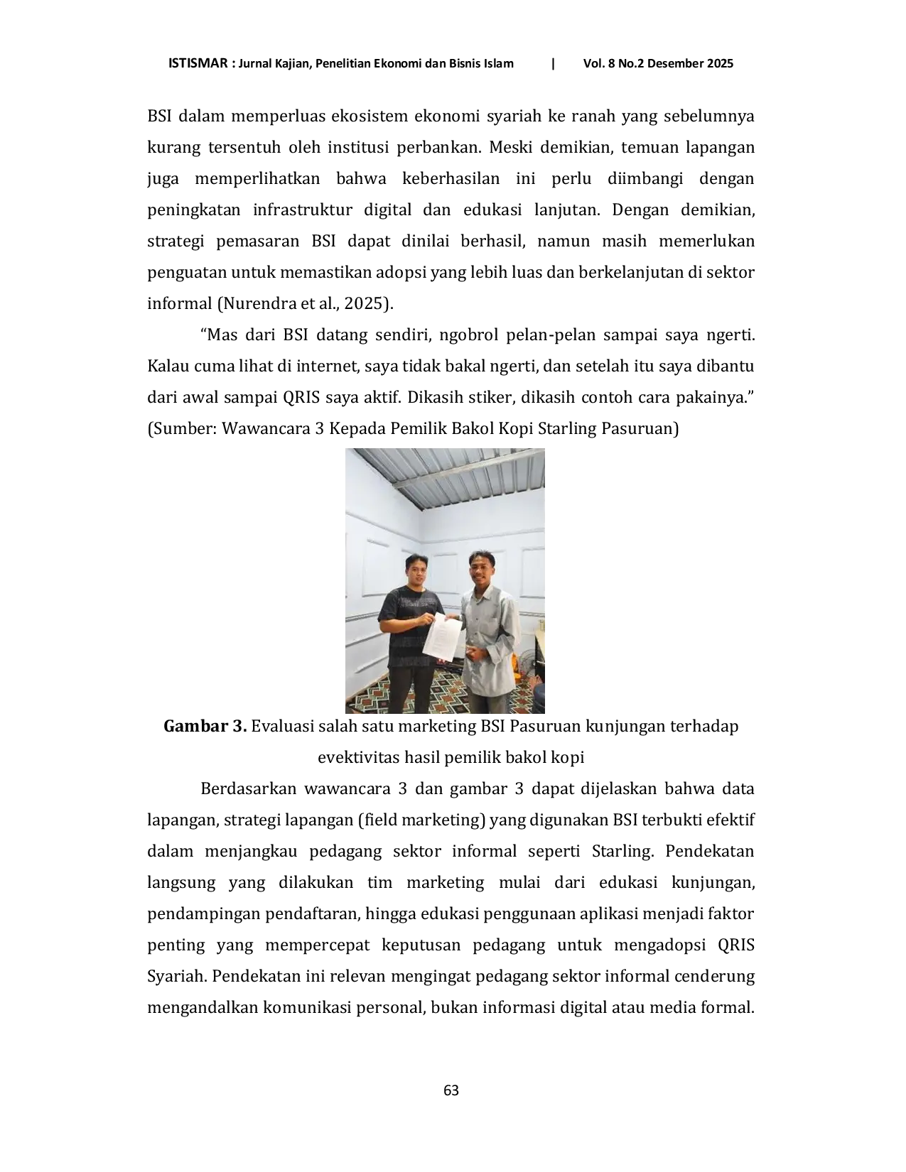 JURIS Starling Penjual Kopi Pasuruan Go Syariah Potret Tentang QRIS BSI Menembus Ekosistem Jalanan