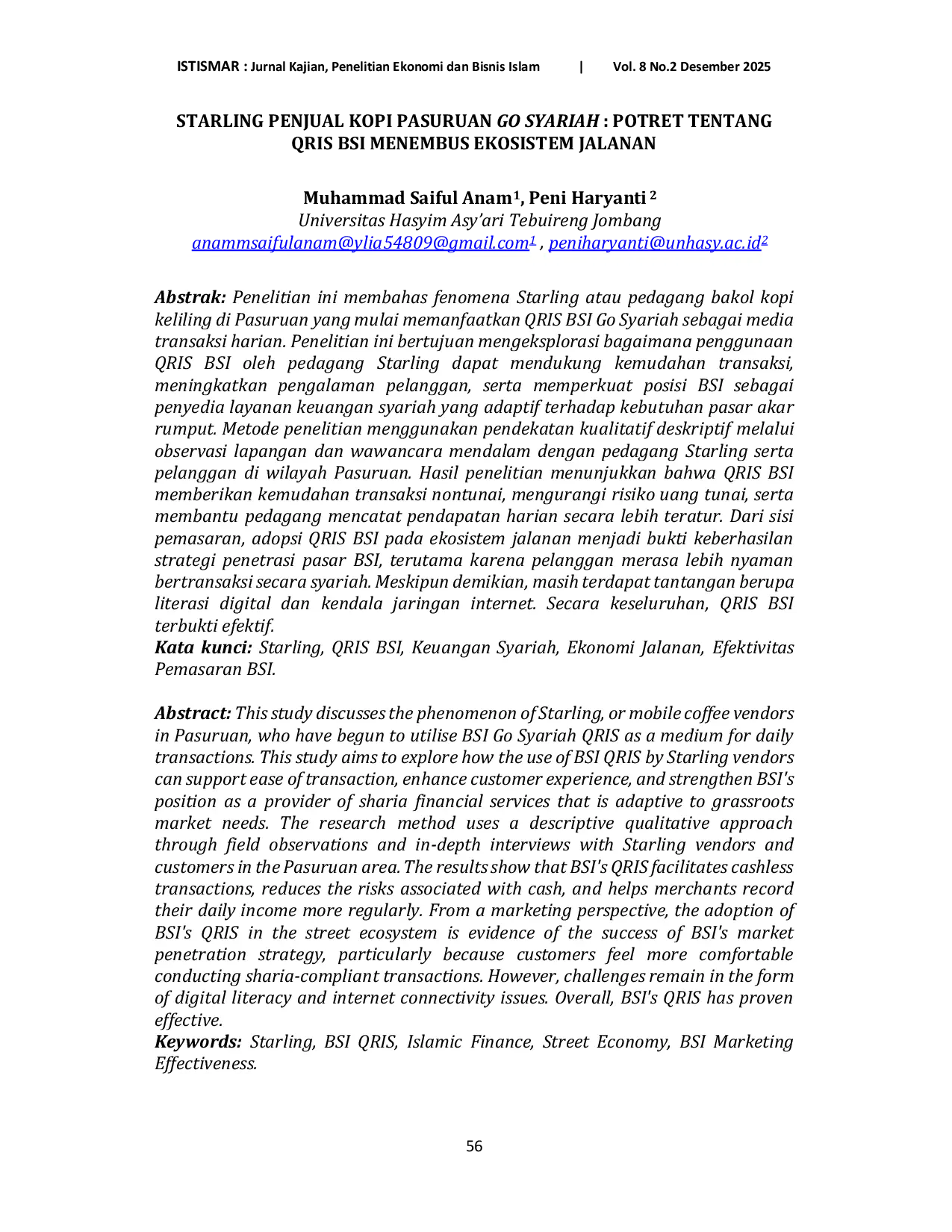 JURIS Starling Penjual Kopi Pasuruan Go Syariah Potret Tentang QRIS BSI Menembus Ekosistem Jalanan