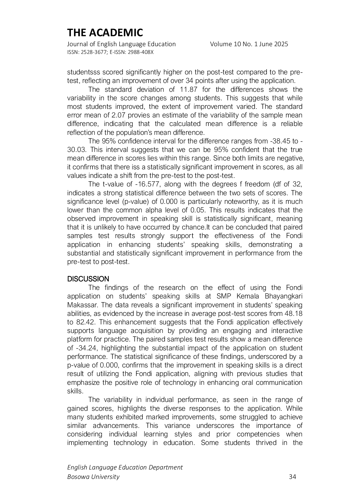 JURIS The Effect of Using Fondi Application on Students Speaking Skill