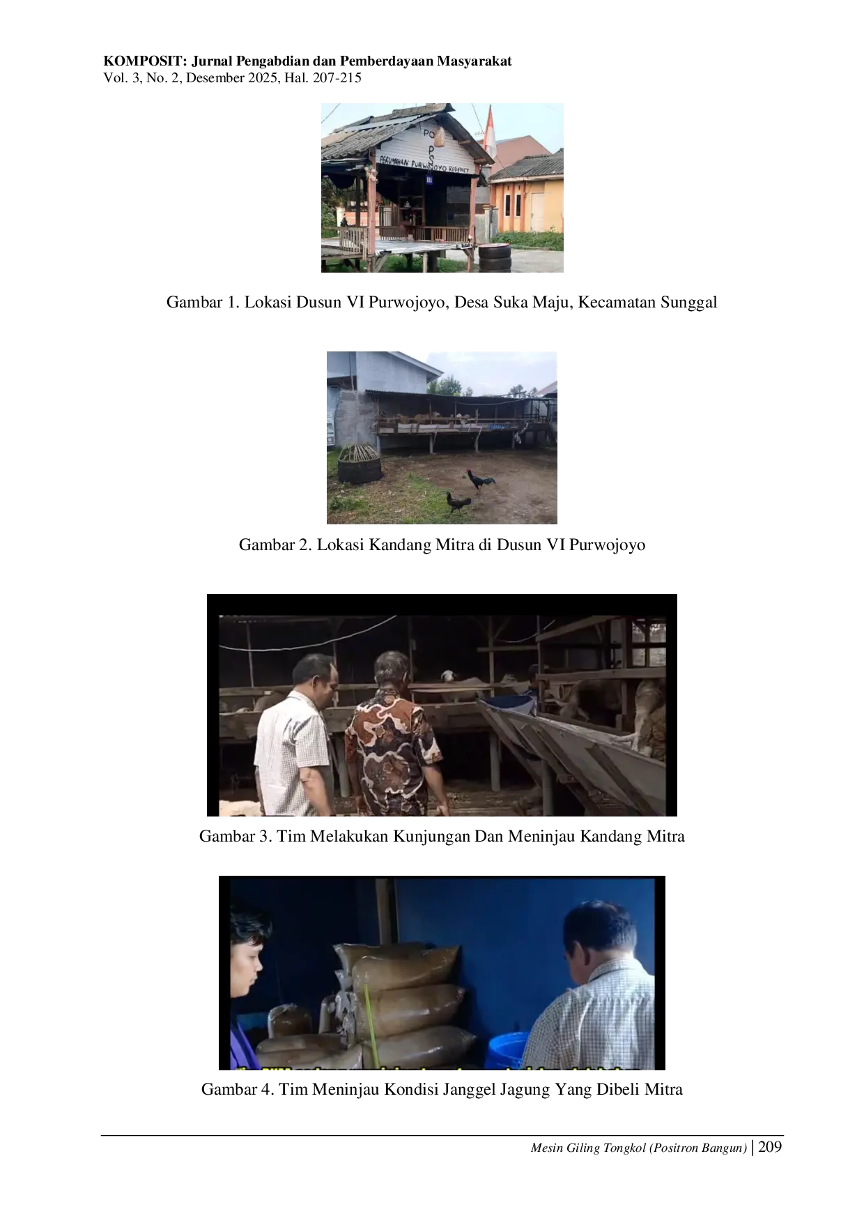 JURIS Mesin Giling Tongkol Jagung Menjadi Janggel Jagung Untuk Pakan Ternak Domba Bagi Peternak Domba Desa Suka Maju Kabupaten Deli Serdang Provinsi Sumatera Utara