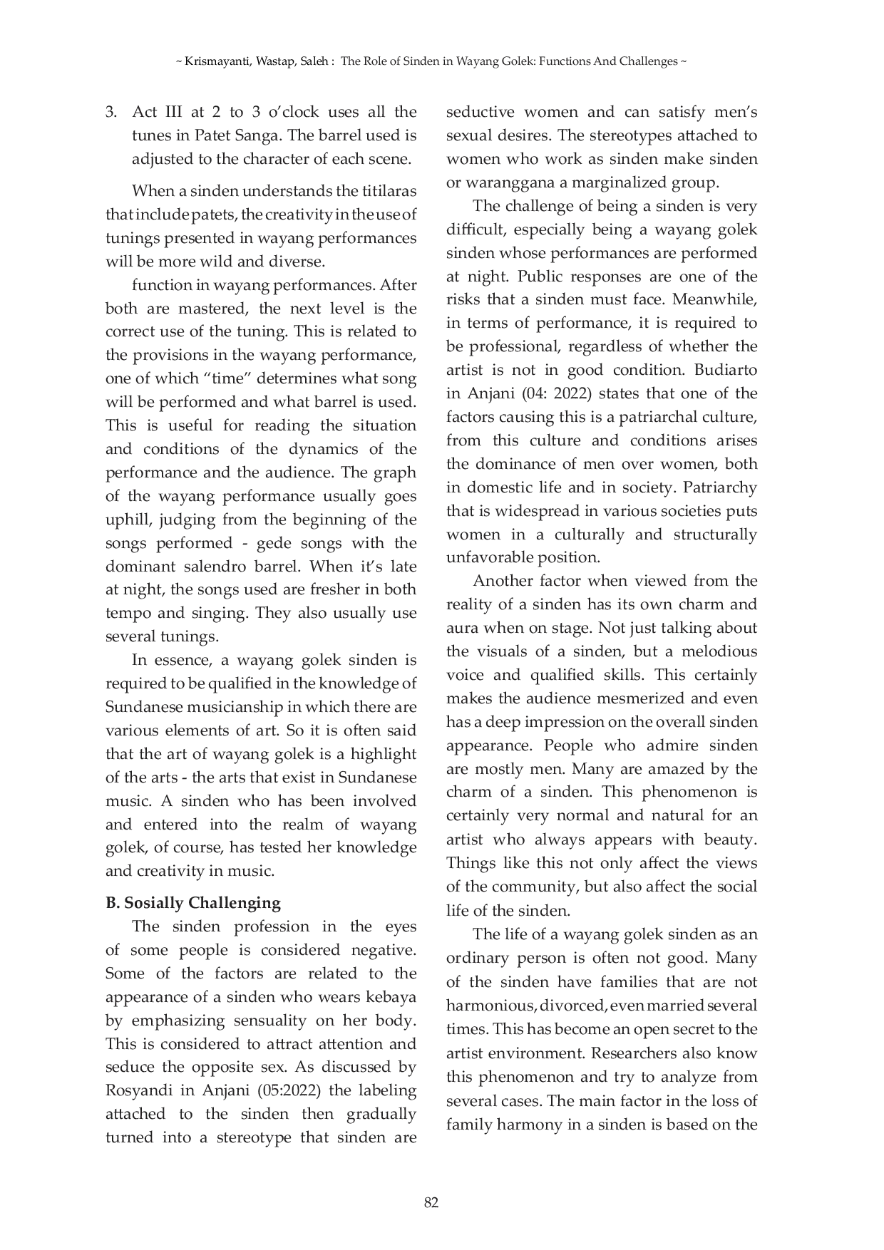 JURIS The Role of Sinden in Wayang Golek Functions And Challenges