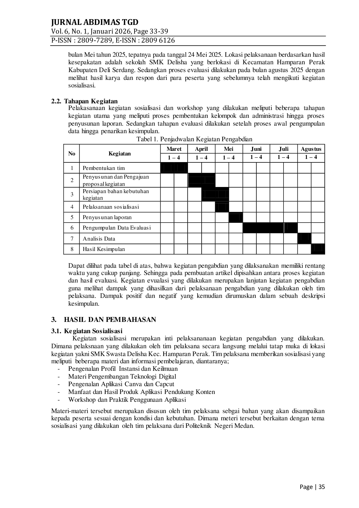 JURIS Analisa Pemahaman Digital untuk Kebutuhan Konten dalam Kegiatan Pengabdian Masyarakat di Sekolah Swasta Delisha