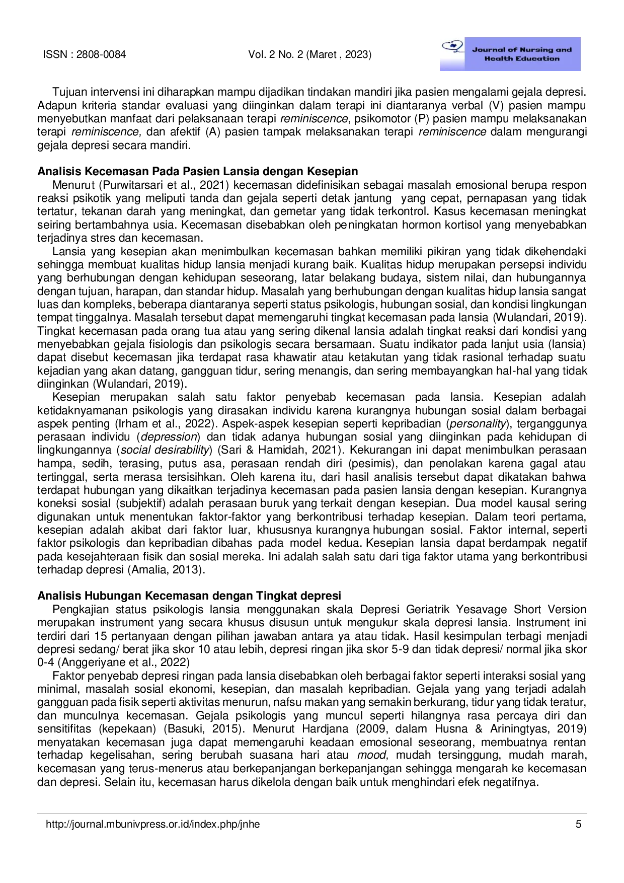 JURIS Analysis of Nursing Care in Elderly with Depression Through Reminiscence Therapy on Decreasing Geriatric Depression Scales GDS