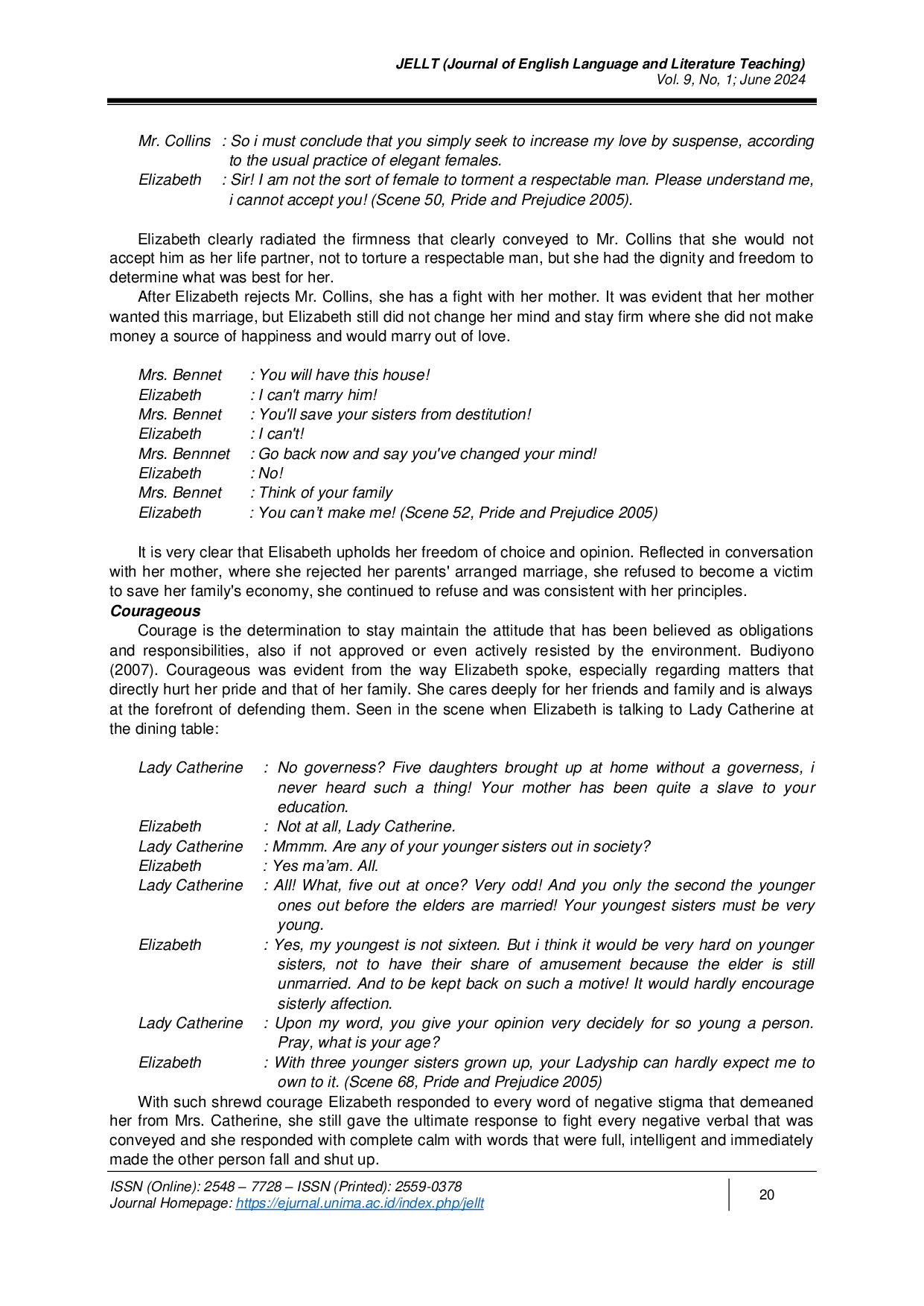JURIS Millennial Women Code A Study on Pride and Prejudice Film 2005