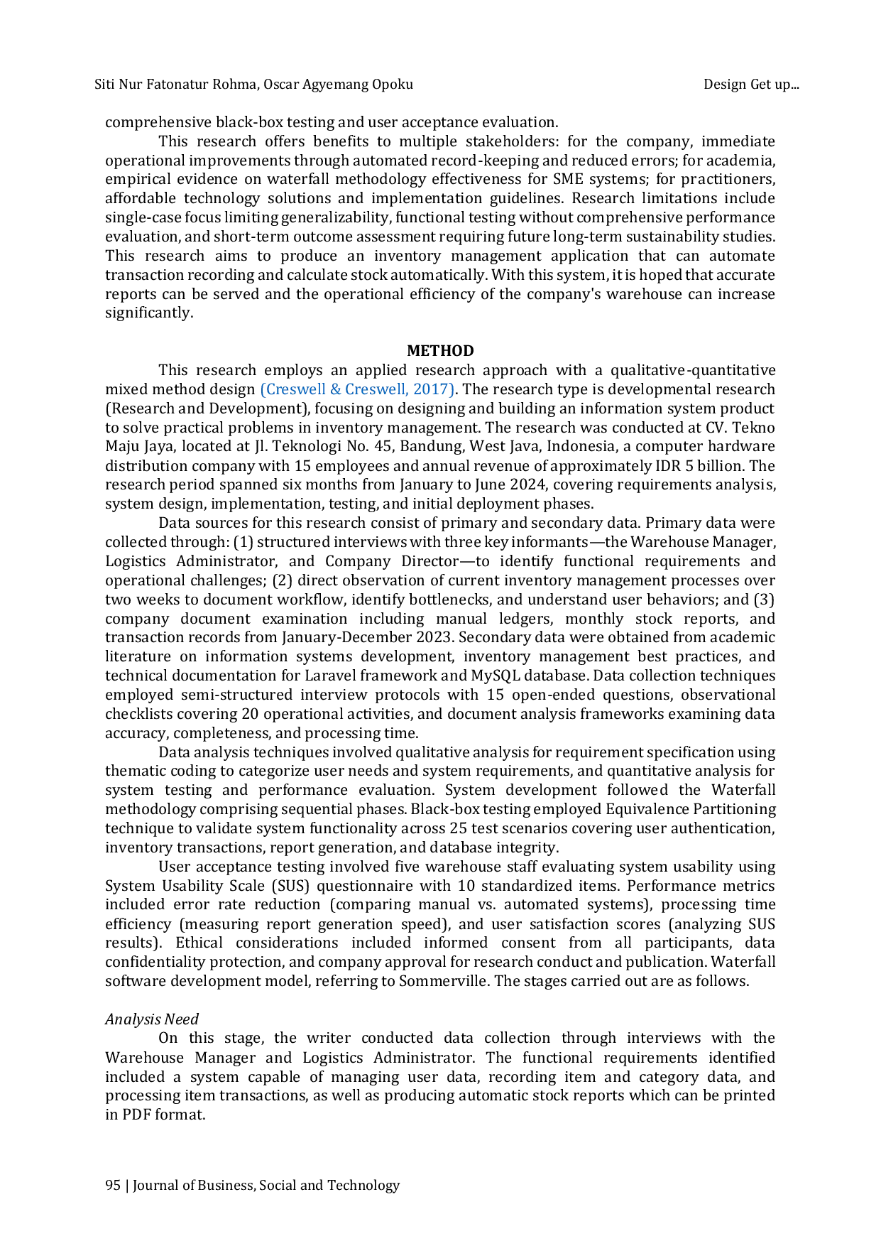 JURIS Design Get Up System Information Inventory Goods Based Web Using the Waterfall Method at CV Tekno Maju Jaya