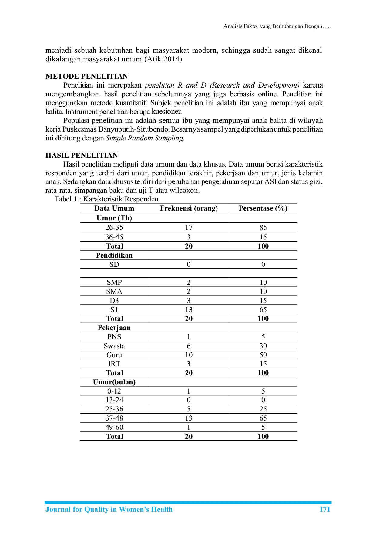 JURIS Sistem Informasi Meningkatkan Pengetahuan Ibu Tentang ASI dan Deteksi Dini Status Gizi Balita