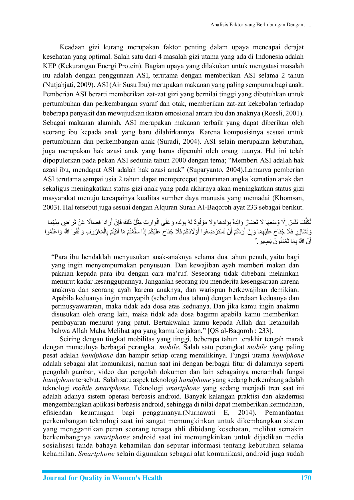 JURIS Sistem Informasi Meningkatkan Pengetahuan Ibu Tentang ASI dan Deteksi Dini Status Gizi Balita