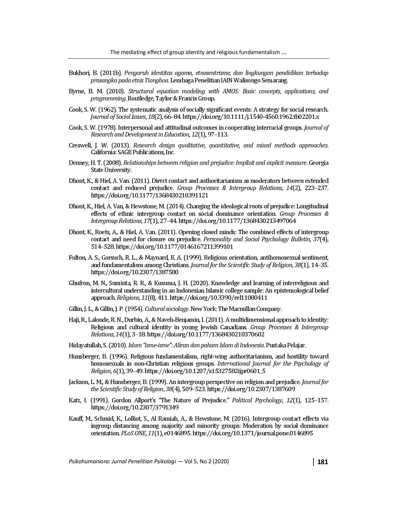 juris The mediating effect of group identity and religious fundamentalism on the association of intergroup contact with prejudice