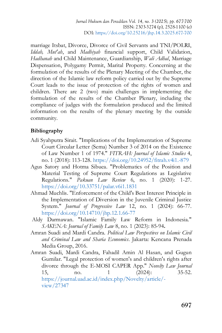 JURIS The Supreme Court and Islamic Family Law Reform A Review of Policy Direction and Implementation Challenges