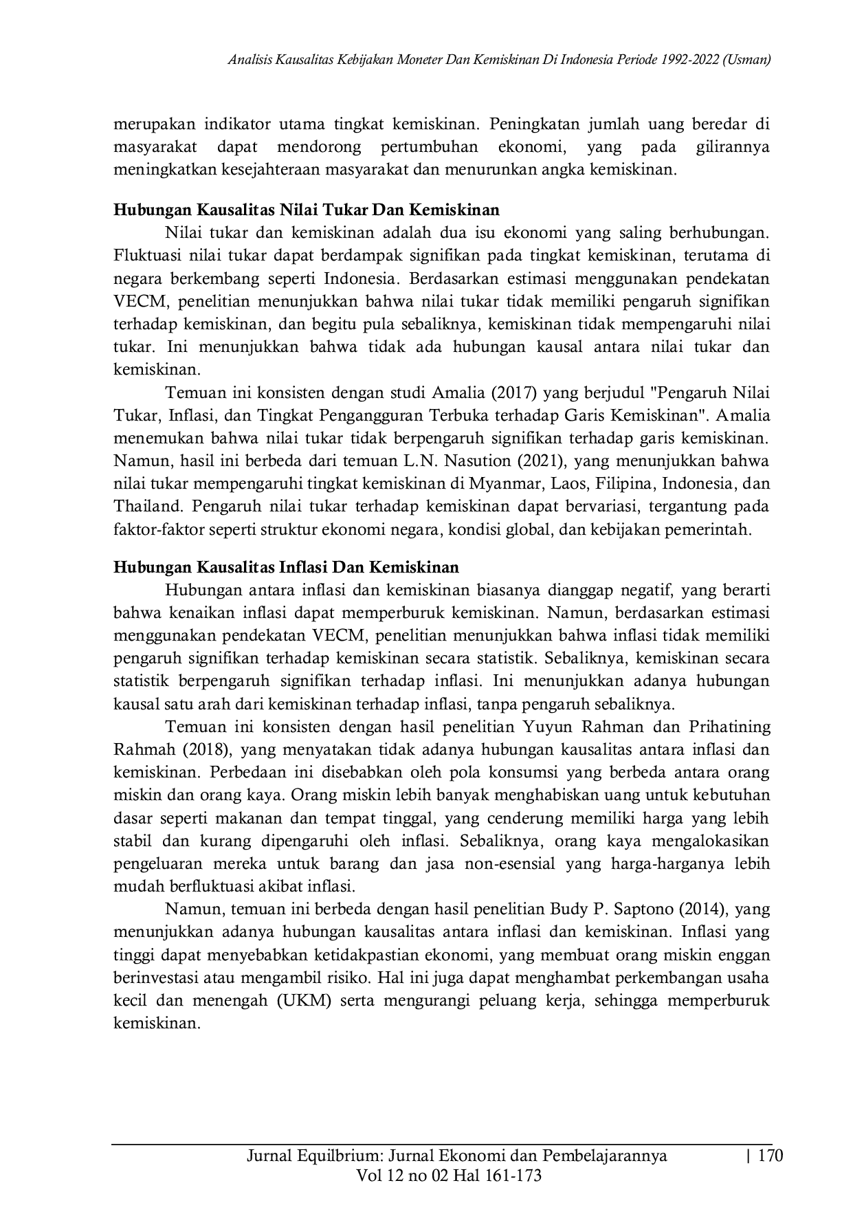 JURIS Analisis kausalitas kebijakan moneter dan kemiskinan di Indonesia periode 1992 2022