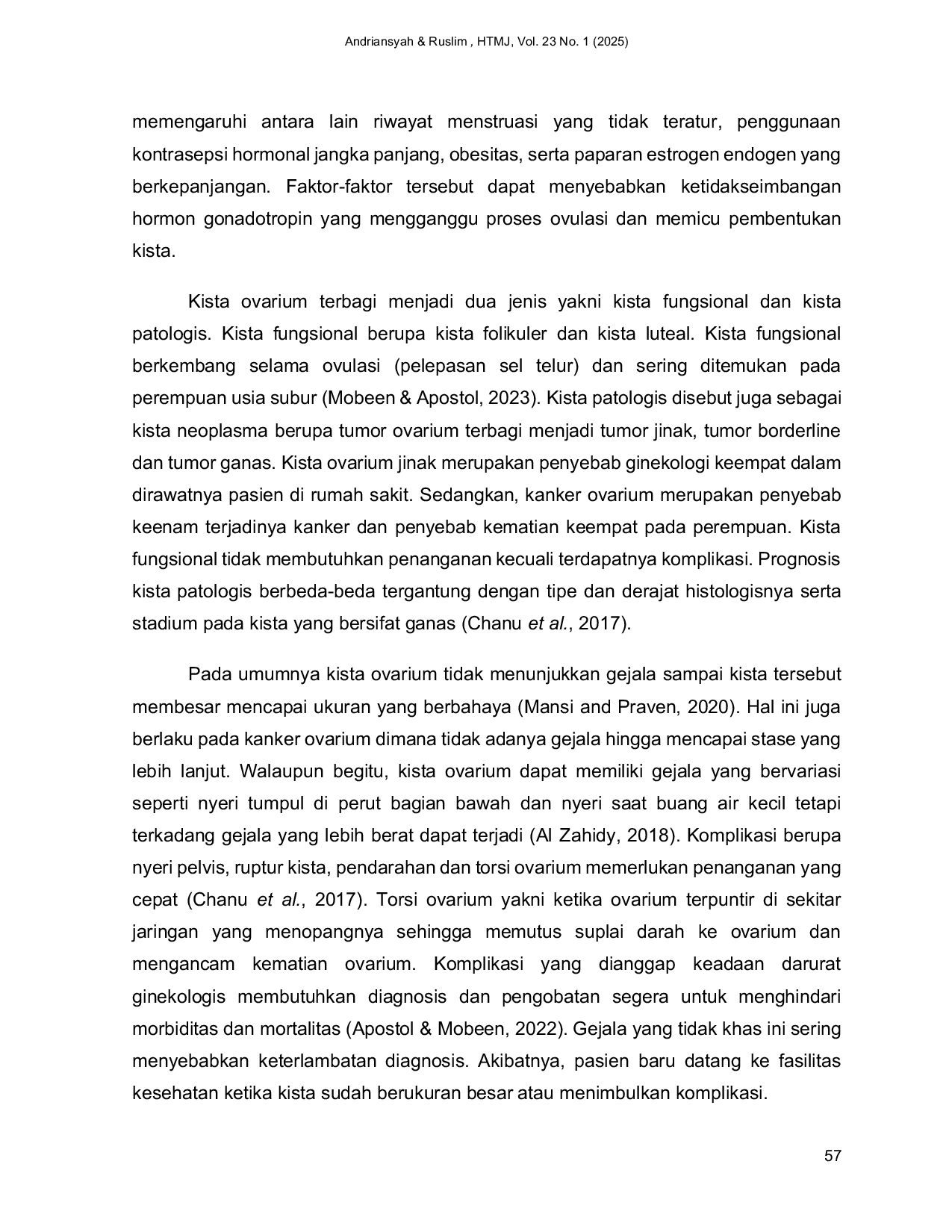 JURIS Studi Retrospektif Karakteristik Pasien Kista Ovarium di RSUD Kota Bogor Periode 2020 2024