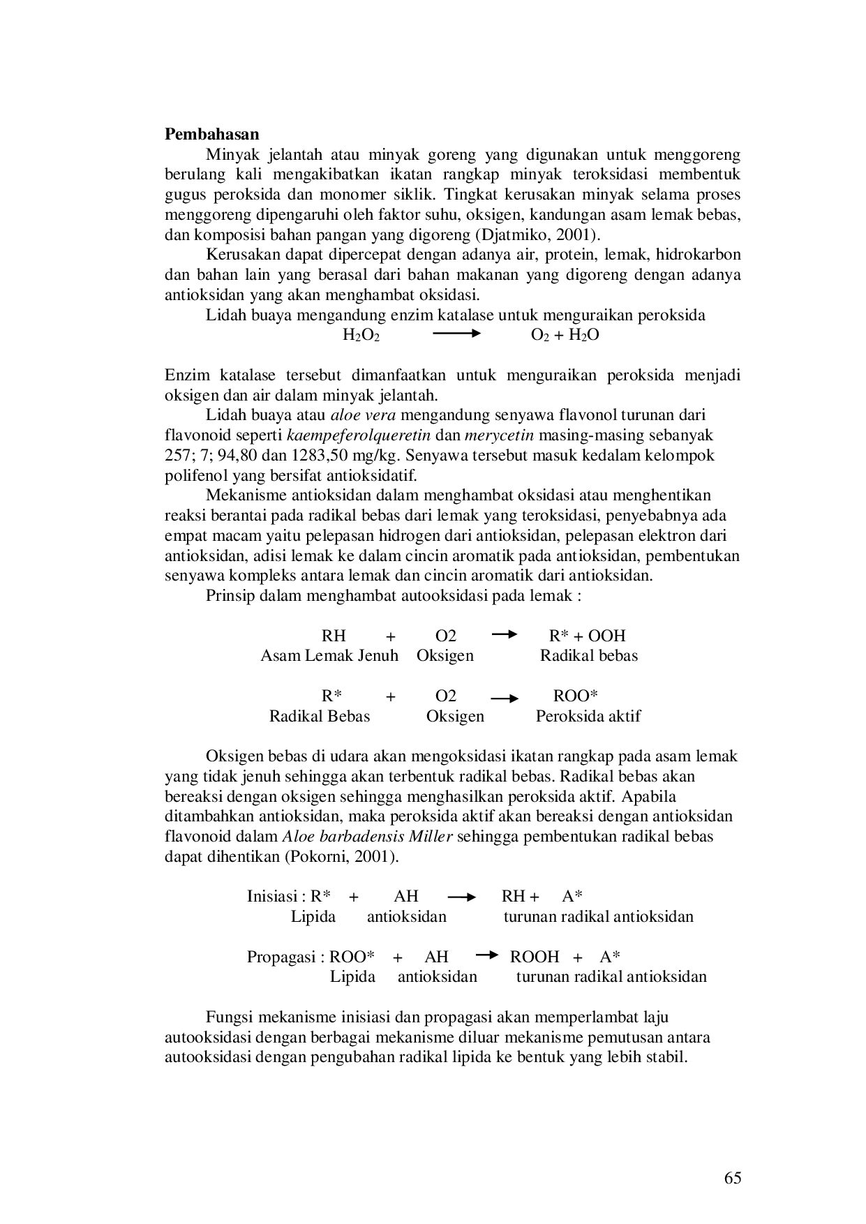 JURIS Pengaruh Penambahan Ekstrak Lidah Buaya Aloe Barbadensis Miller Terhadap Bilangan Peroksida pada Minyak Jelantah