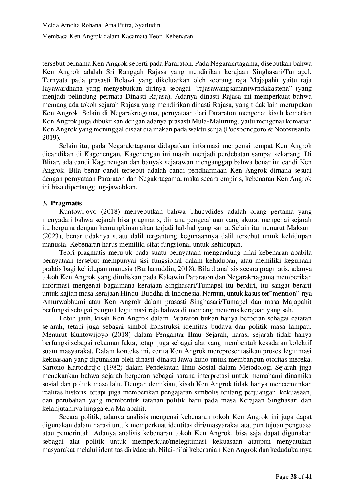 JURIS Membaca Ken Angrok dalam Kacamata Teori Kebenaran