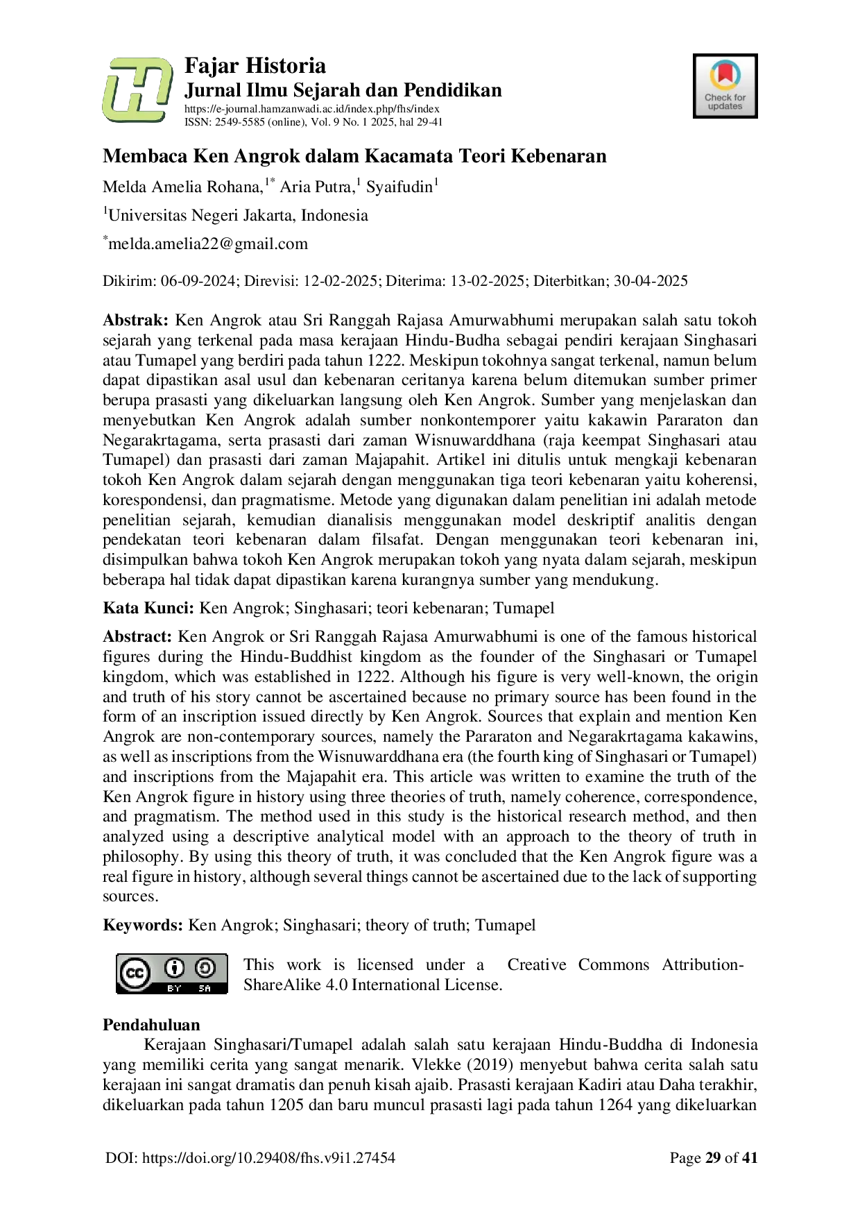 JURIS Membaca Ken Angrok dalam Kacamata Teori Kebenaran