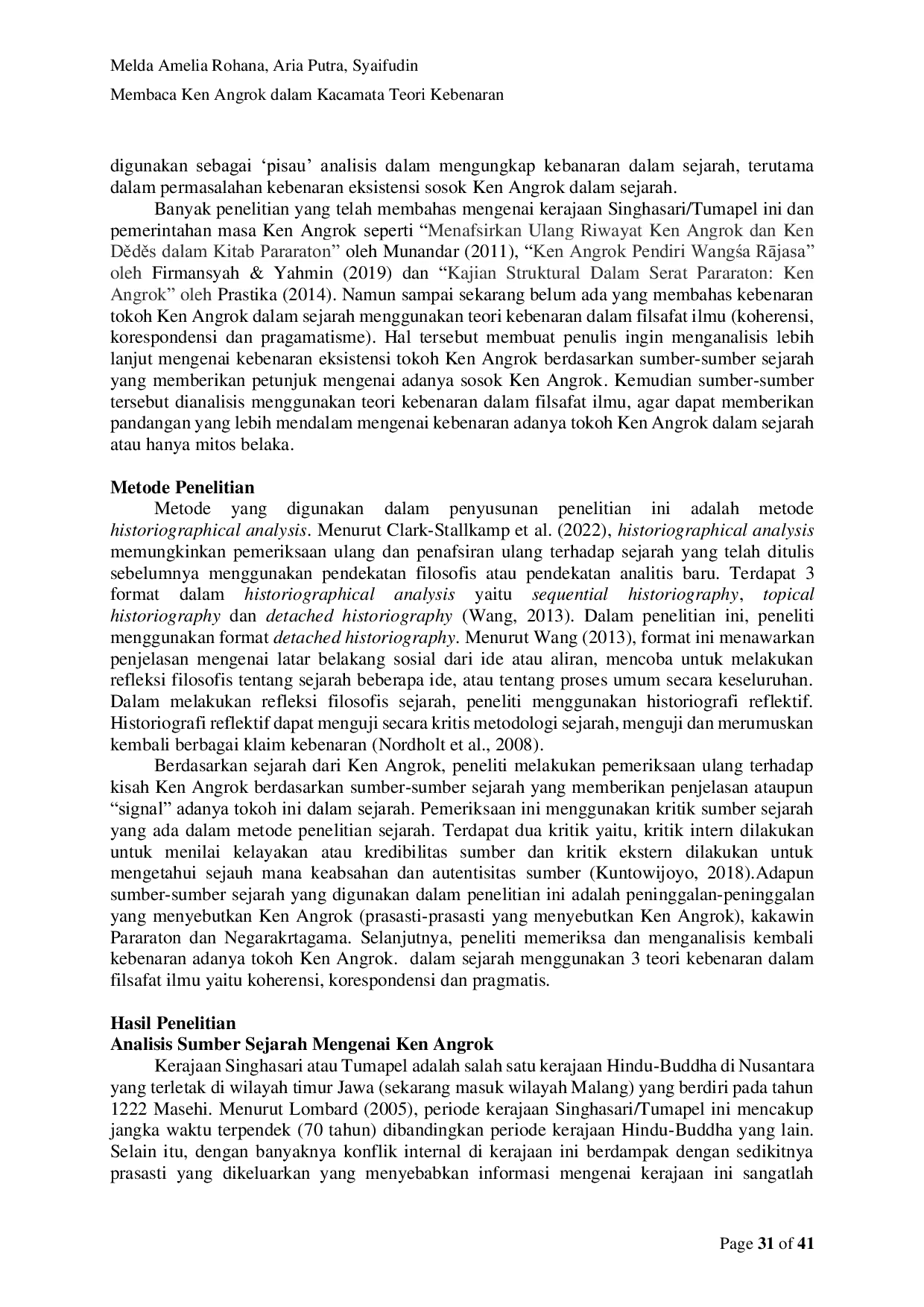 JURIS Membaca Ken Angrok dalam Kacamata Teori Kebenaran