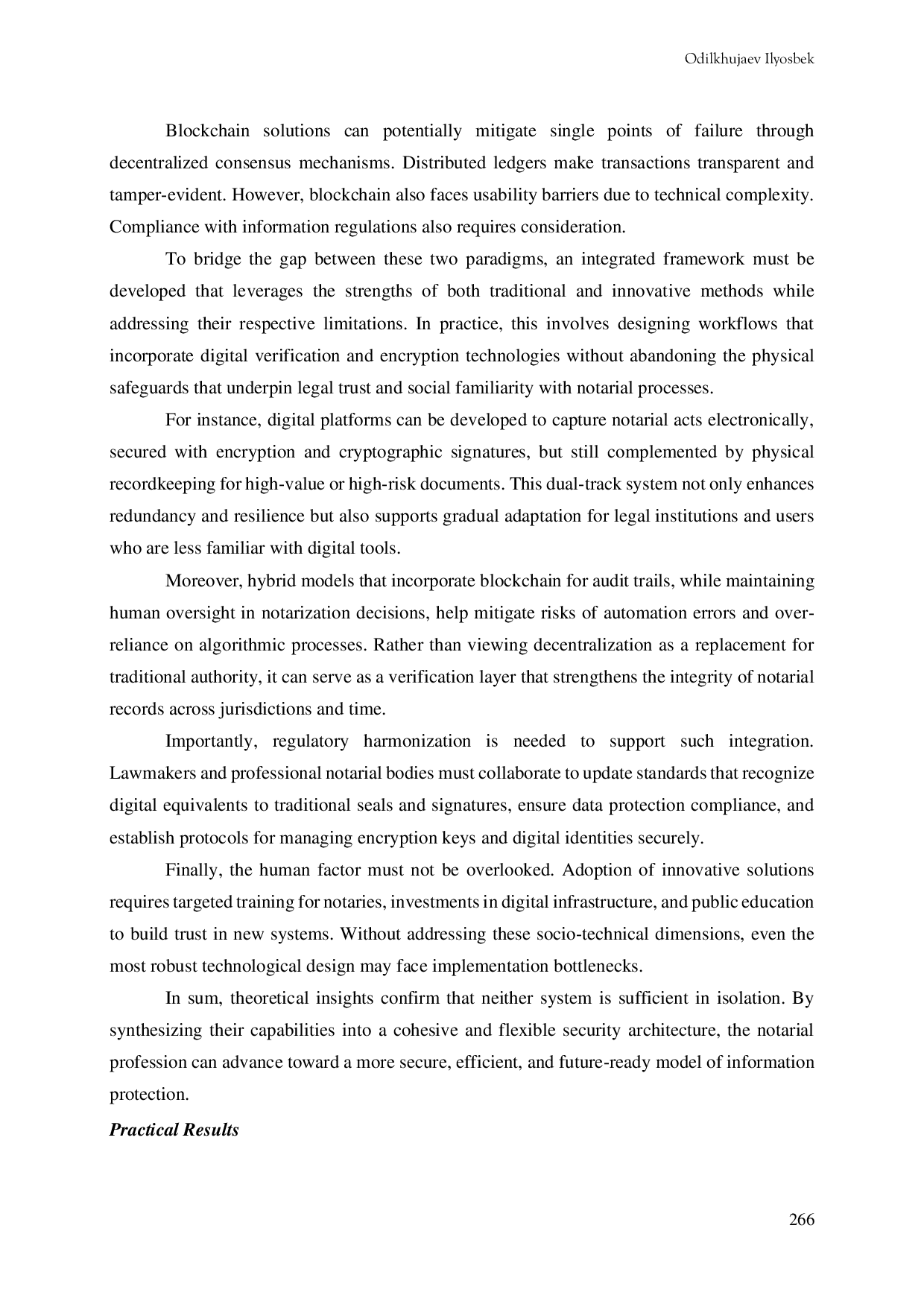 JURIS Optimal Combination of Traditional and Innovative Means of Protecting Notarial Information