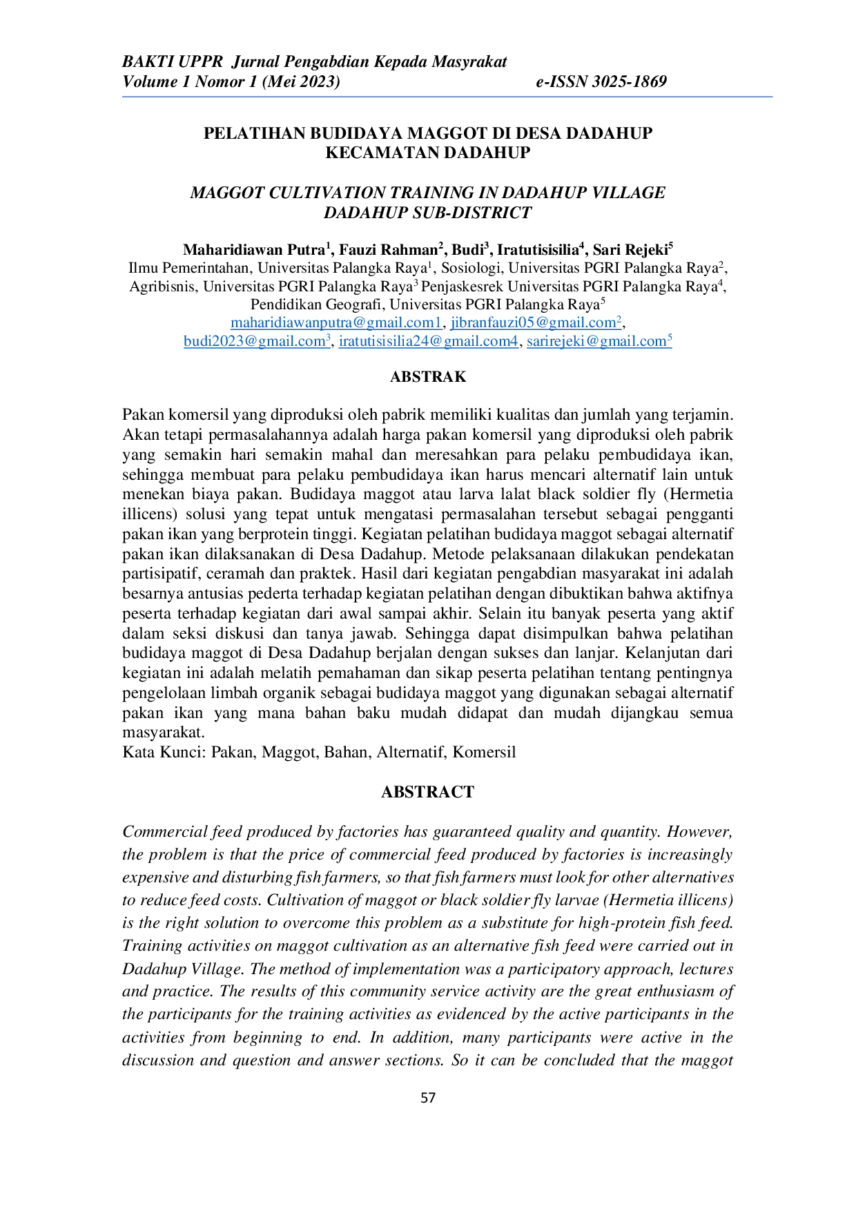 JURIS Pelatihan Budidaya Maggot di Desa Dadahup Kecamatan Dadahup