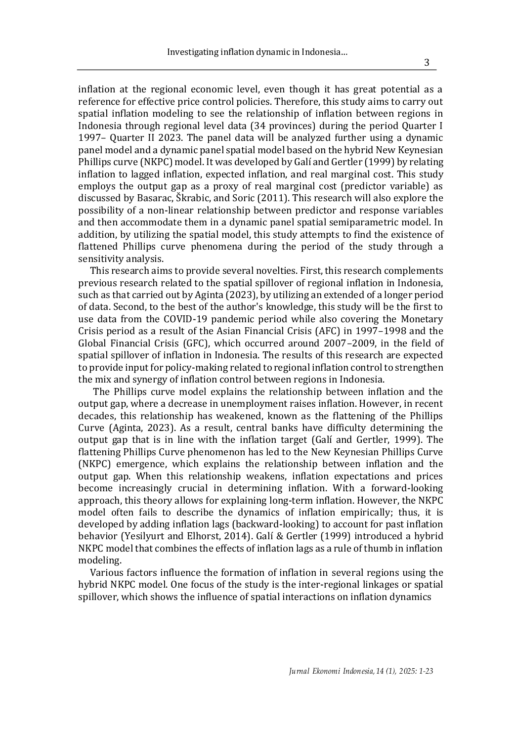 JURIS Investigating inflation dynamics in Indonesia Identifying the inflation spillover for enhancing regional inflation control