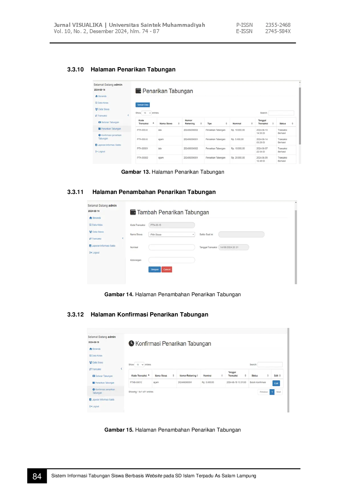 juris Sistem Informasi Tabungan Siswa Berbasis Website Pada SD Islam Terpadu As Salam Lampung