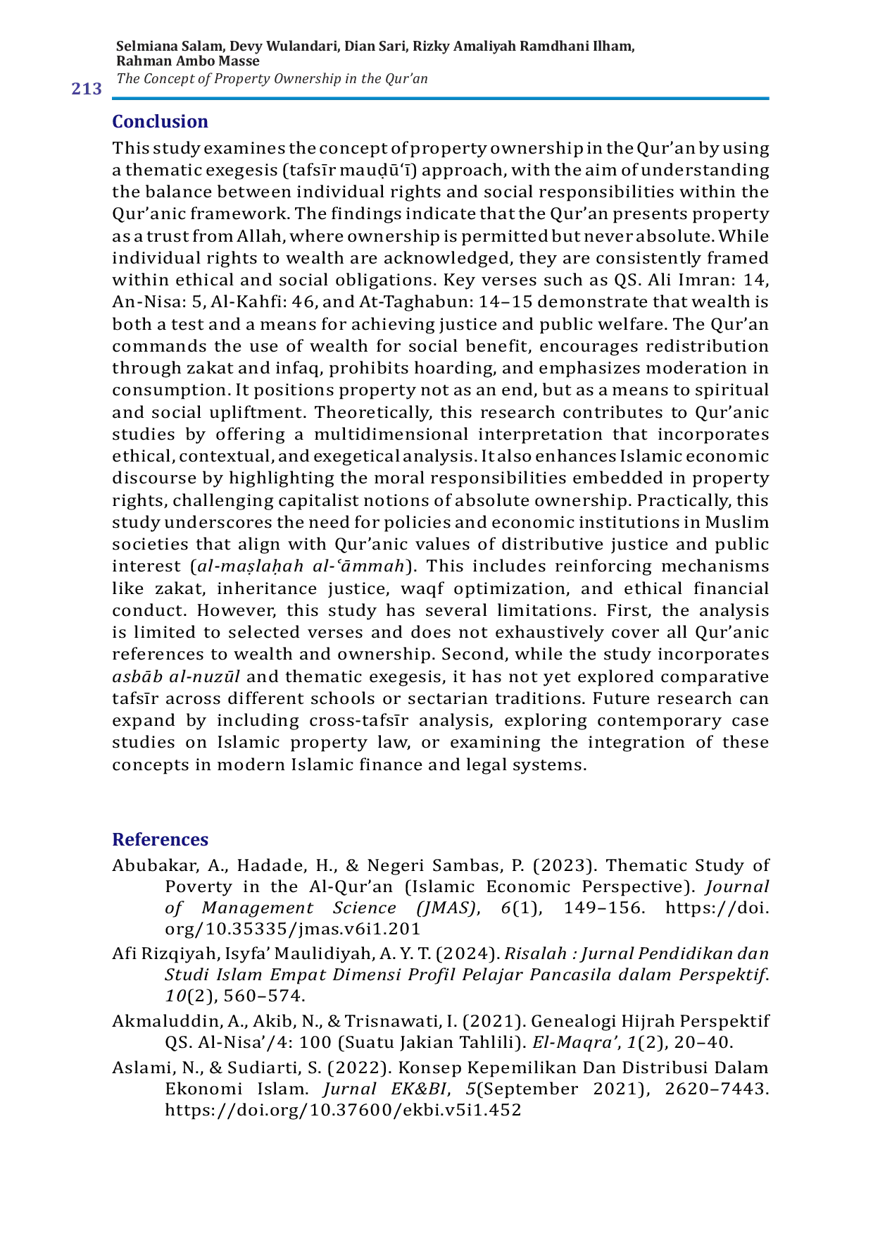 JURIS The Concept of Property Ownership in the Qur an