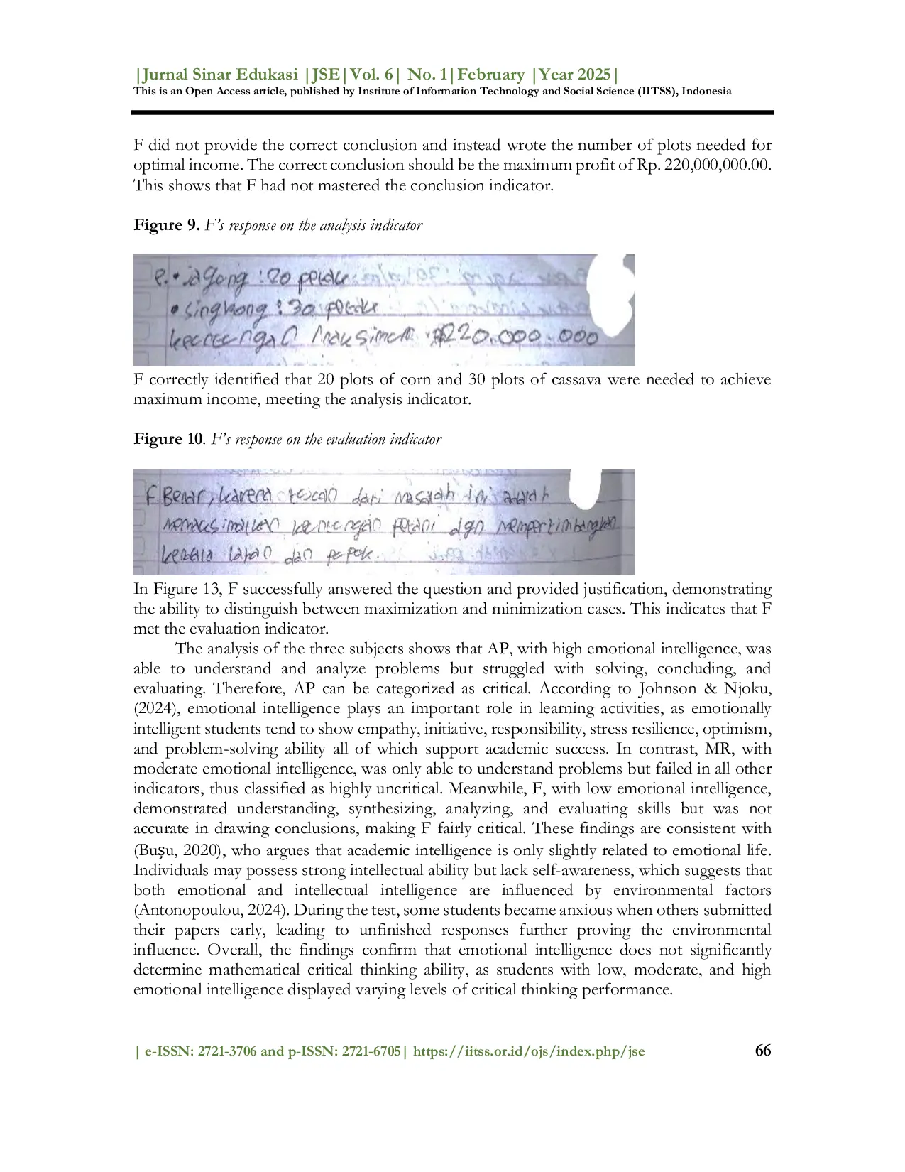 JURIS Linking emotional intelligence to mathematical critical thinking performance among high school students