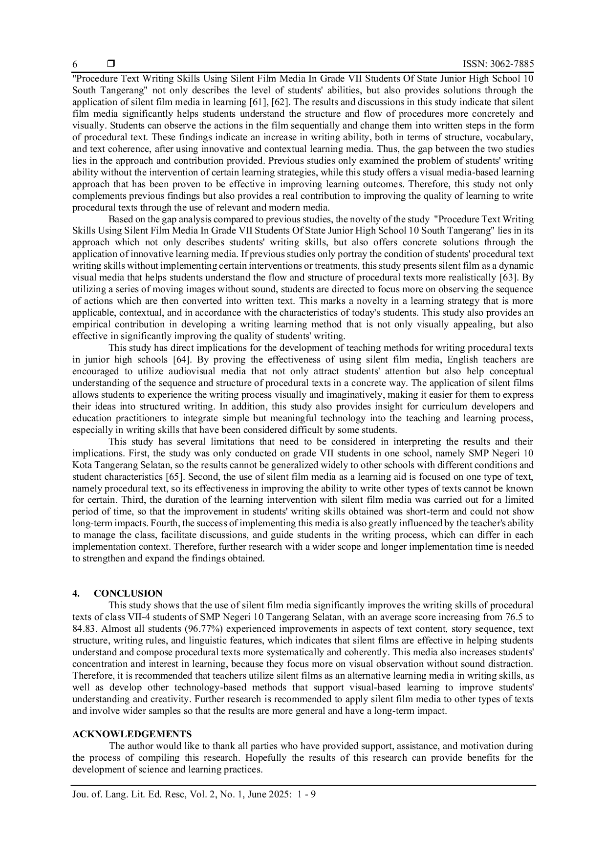 JURIS Procedure Text Writing Skills Using Silent Film Media In Grade Vii Students Of State Junior High School 10 South Tangerang