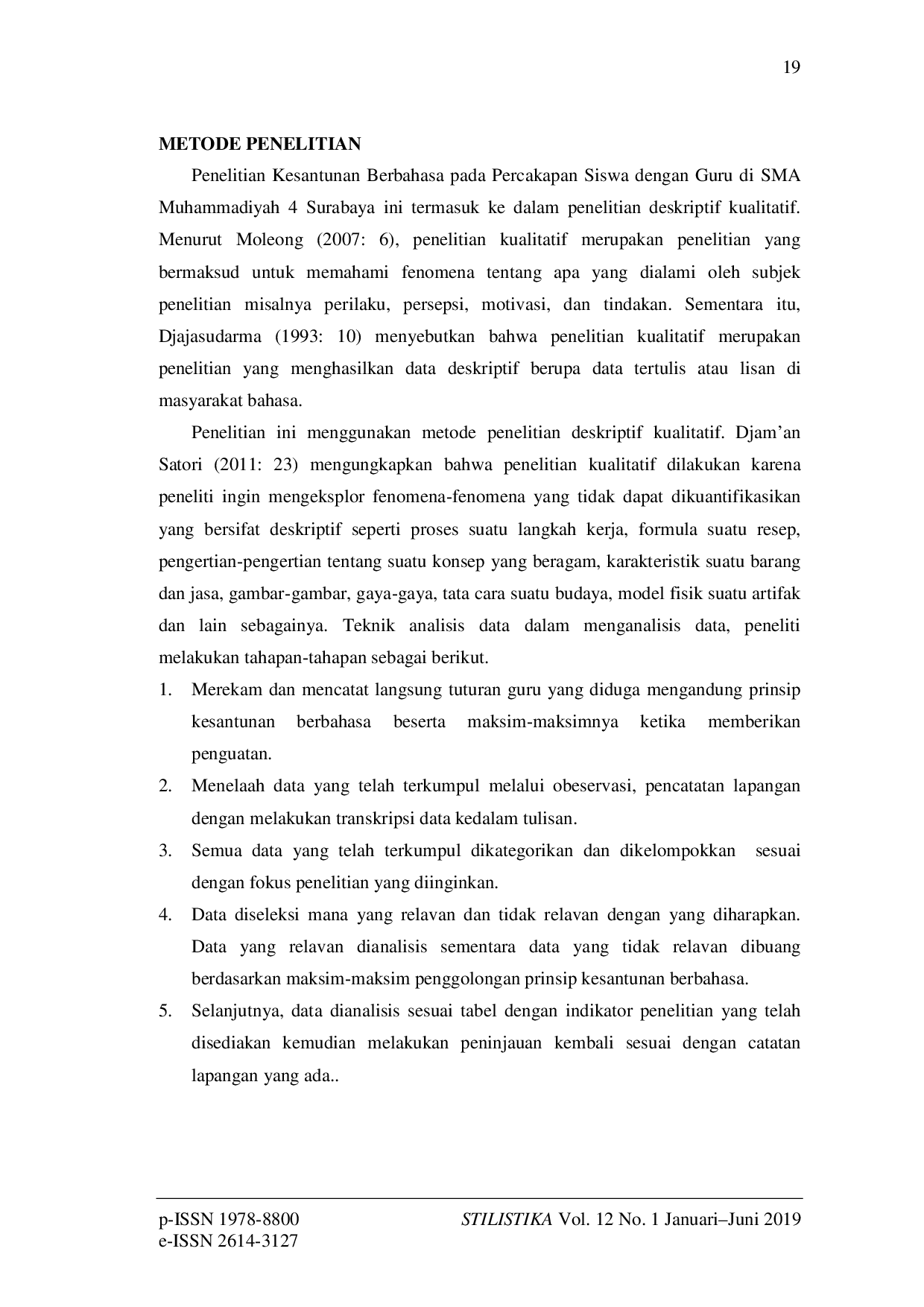 JURIS Kesantunan Berbahasa Siswa Di Sma Muhammadiyah 4 Surabaya