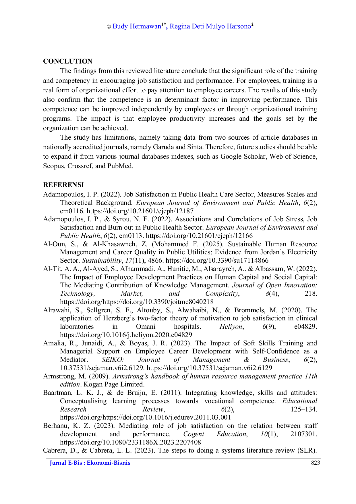 JURIS The Role of Training and Competence in Enhancing Job Satisfaction and Employee Performance A Literature Review