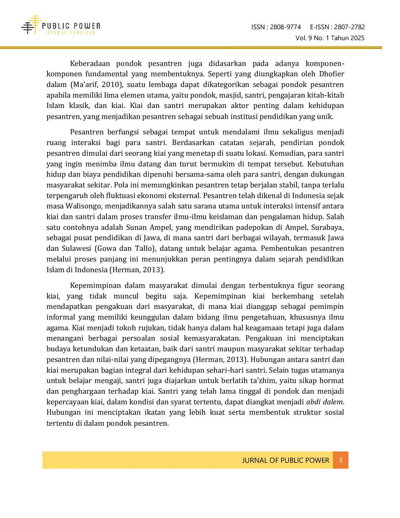 JURIS Keistimewaan Santri Abdi Dalem di Pondok Pesantren Maimunah Fil Madinah Mayangan