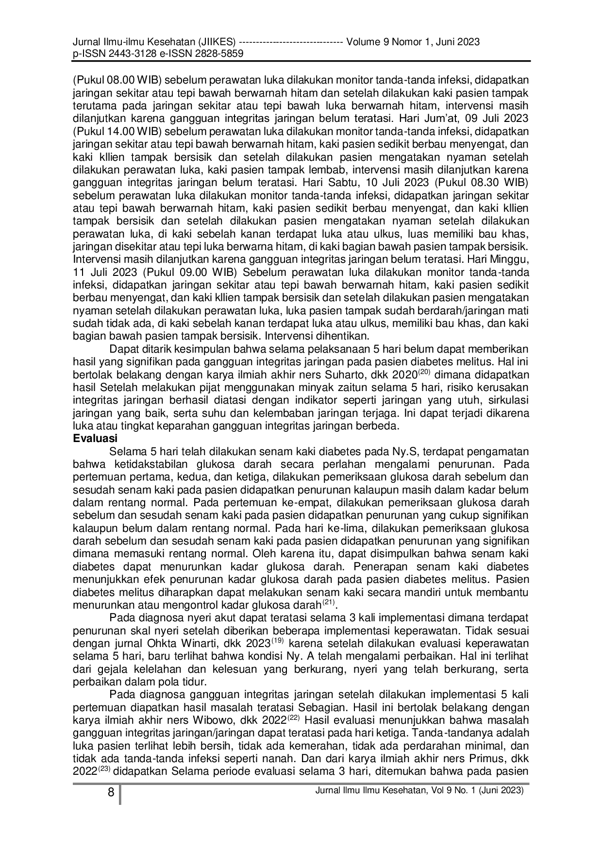 JURIS Penerapan Terapi Senam Kaki Diabetes Pada Pasien Diabetes Melitus Tipe 2 Dengan Ketidakstabilan Glukosa Darah