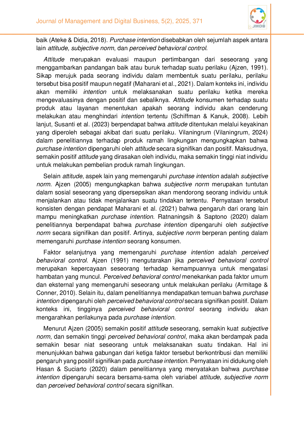 JURIS Purchase intention produk ramah lingkungan Pendekatan theory of planned behavior