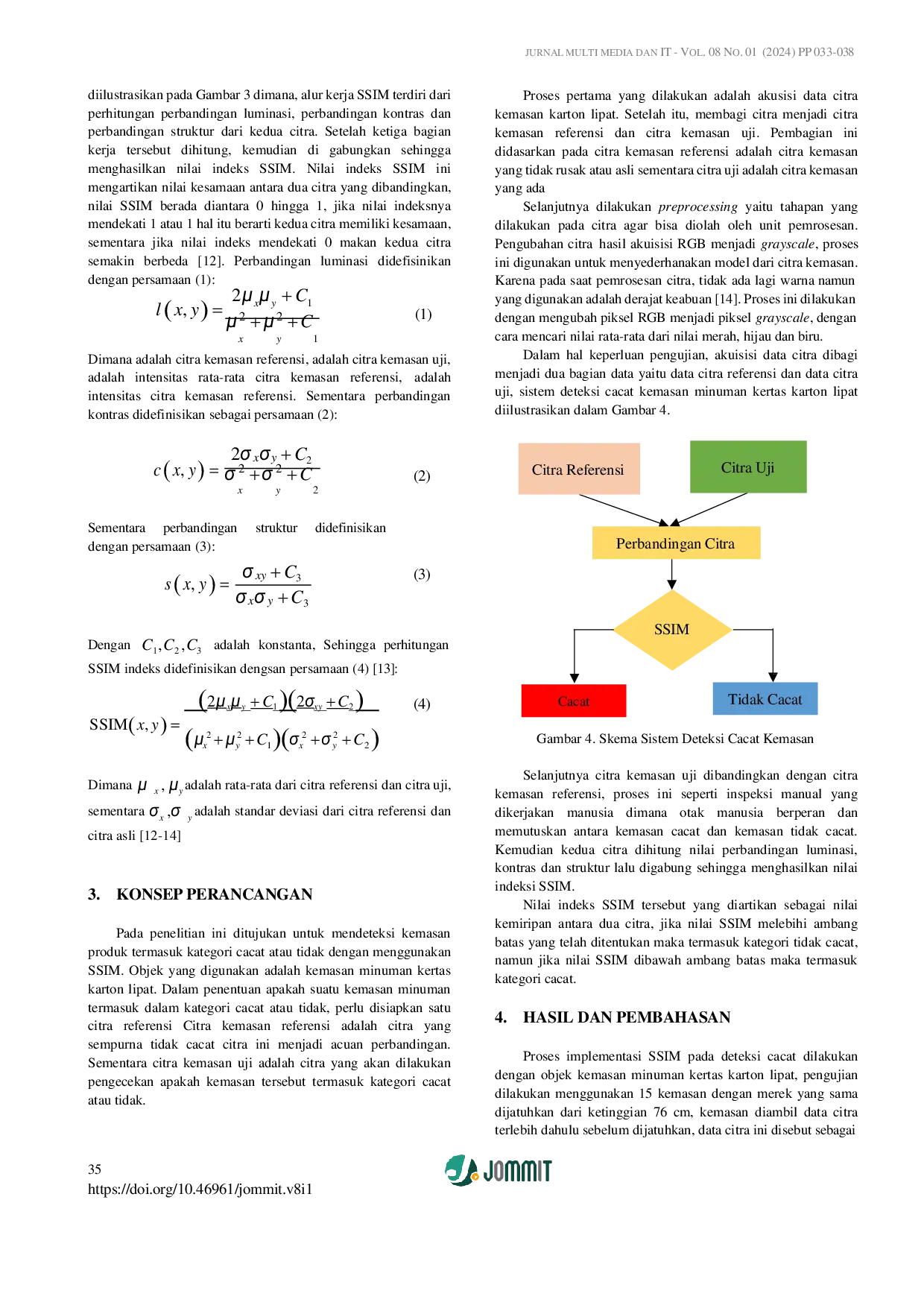 JURIS Deteksi Cacat Produk Kemasan Karton Lipat Pada Minuman Berbasis Computer Vision