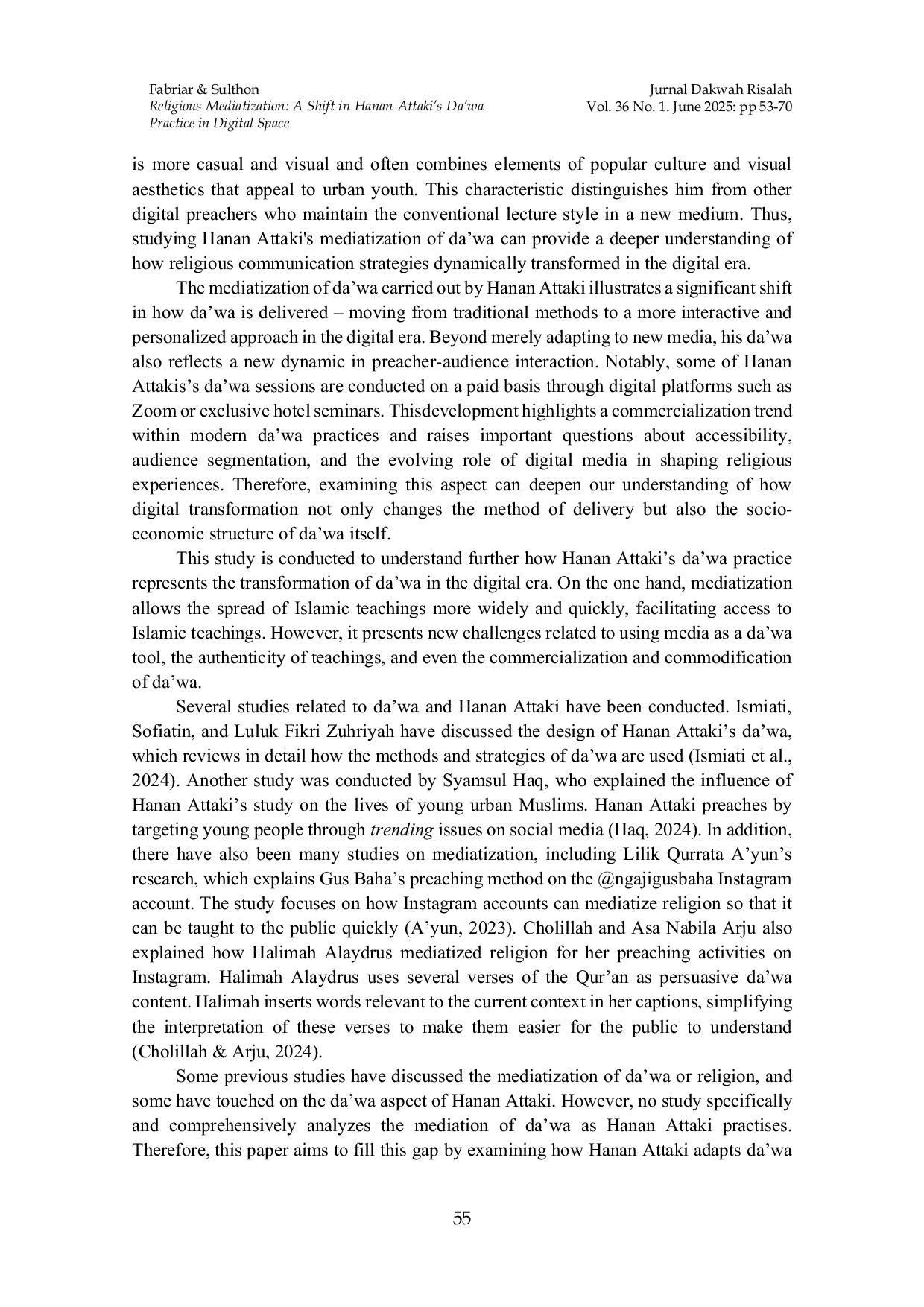 JURIS Religious Mediatization A Shift in Hanan Attaki s Da wa Practice in Digital Space