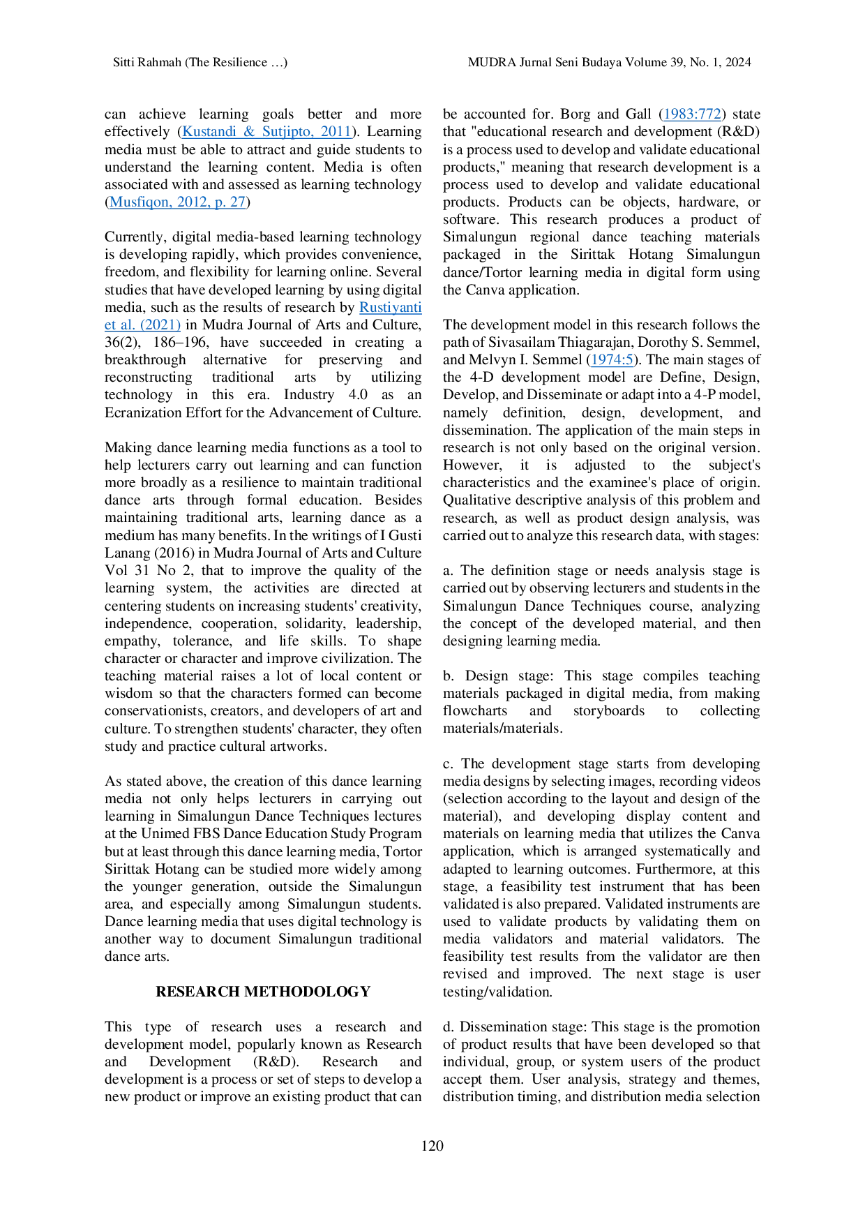 JURIS The Resilience of Tortor Sirittak Hotang Simalungun Through The Development of Dance Learning Media