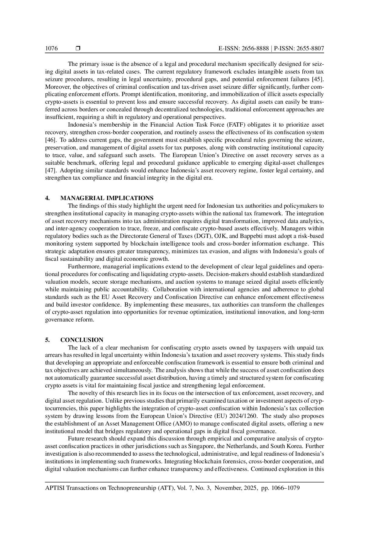 JURIS Digital Governance for Confiscating Crypto Assets to Settle Tax Liabilities in Indonesia