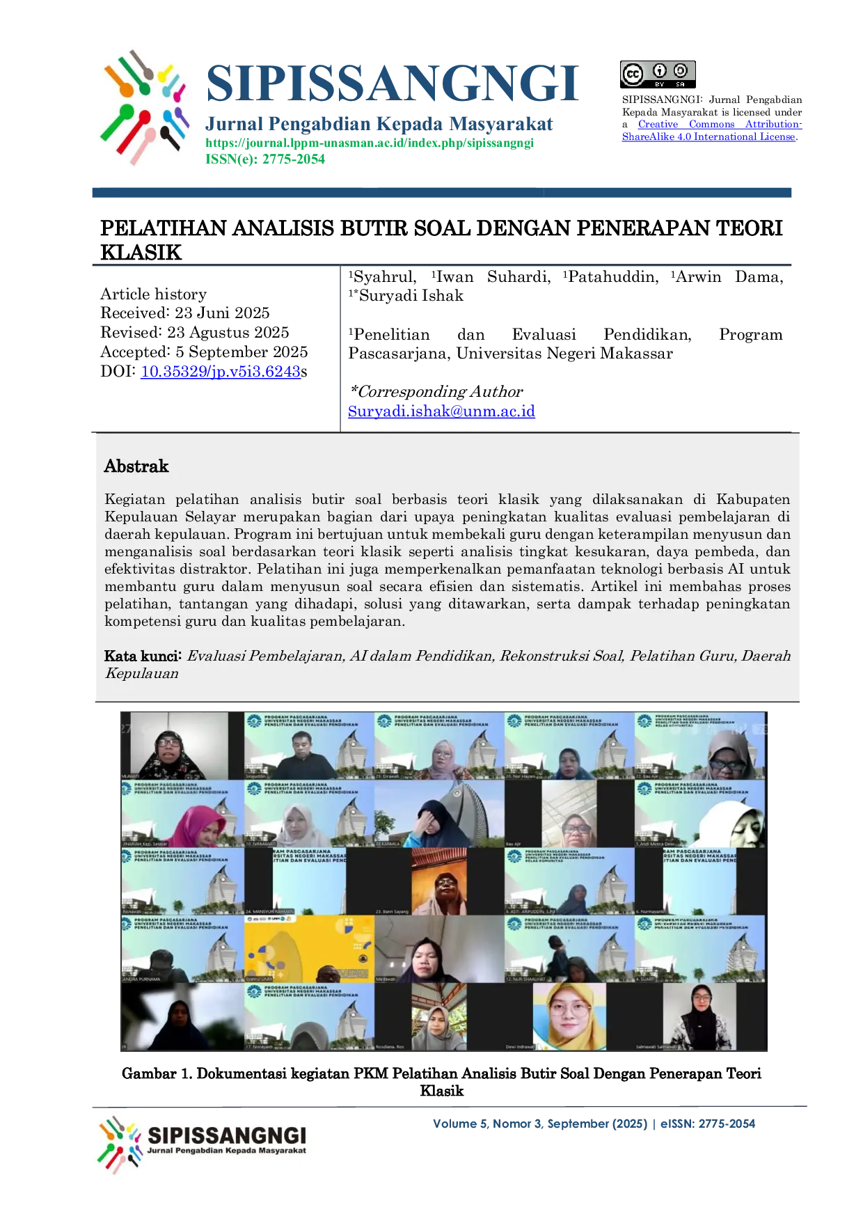 JURIS Pelatihan Analisis Butir Soal Dengan Penerapan Teori Klasik